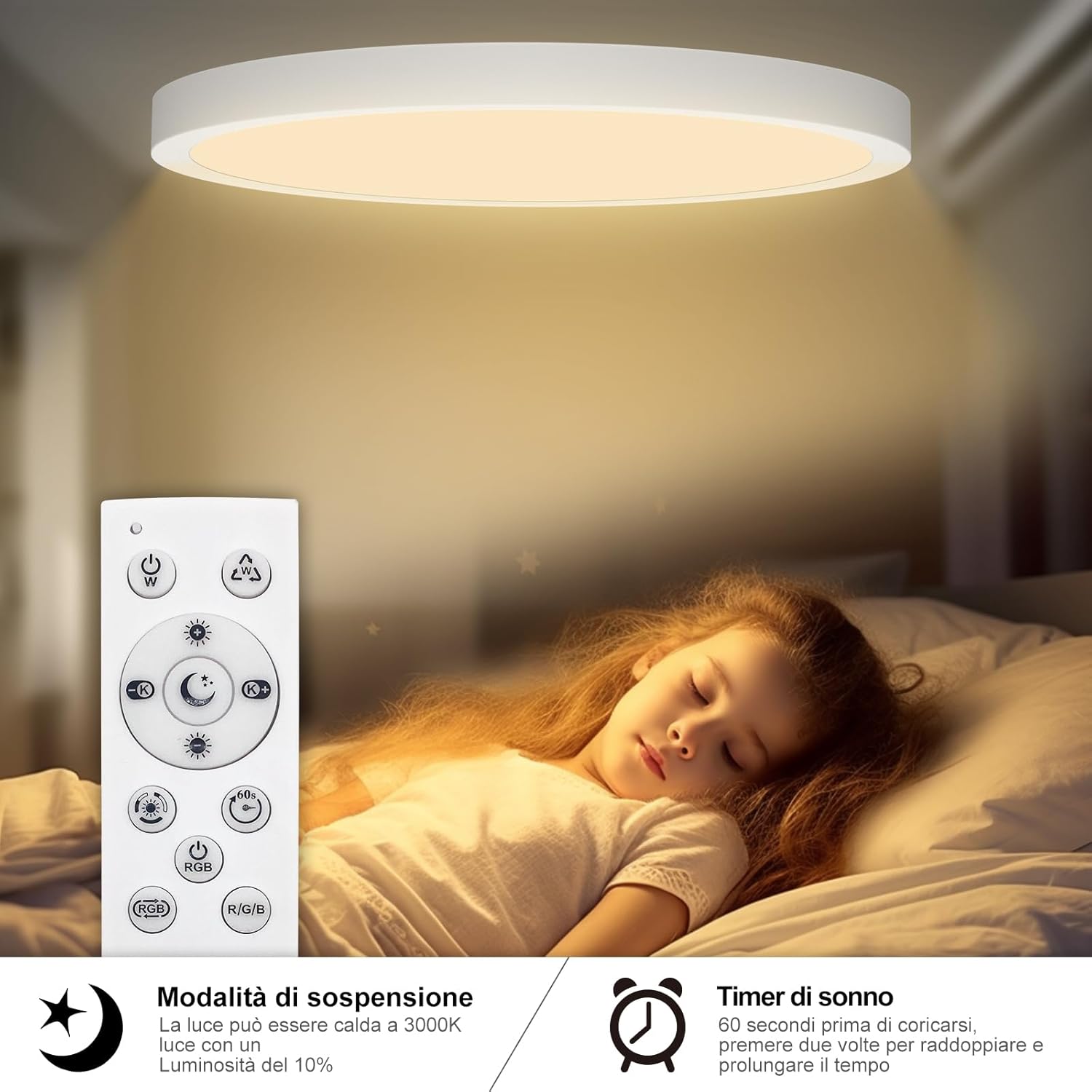 Yilaie Plafoniera LED Soffitto Moderna RGB Ø30cm 24W - immagine 4