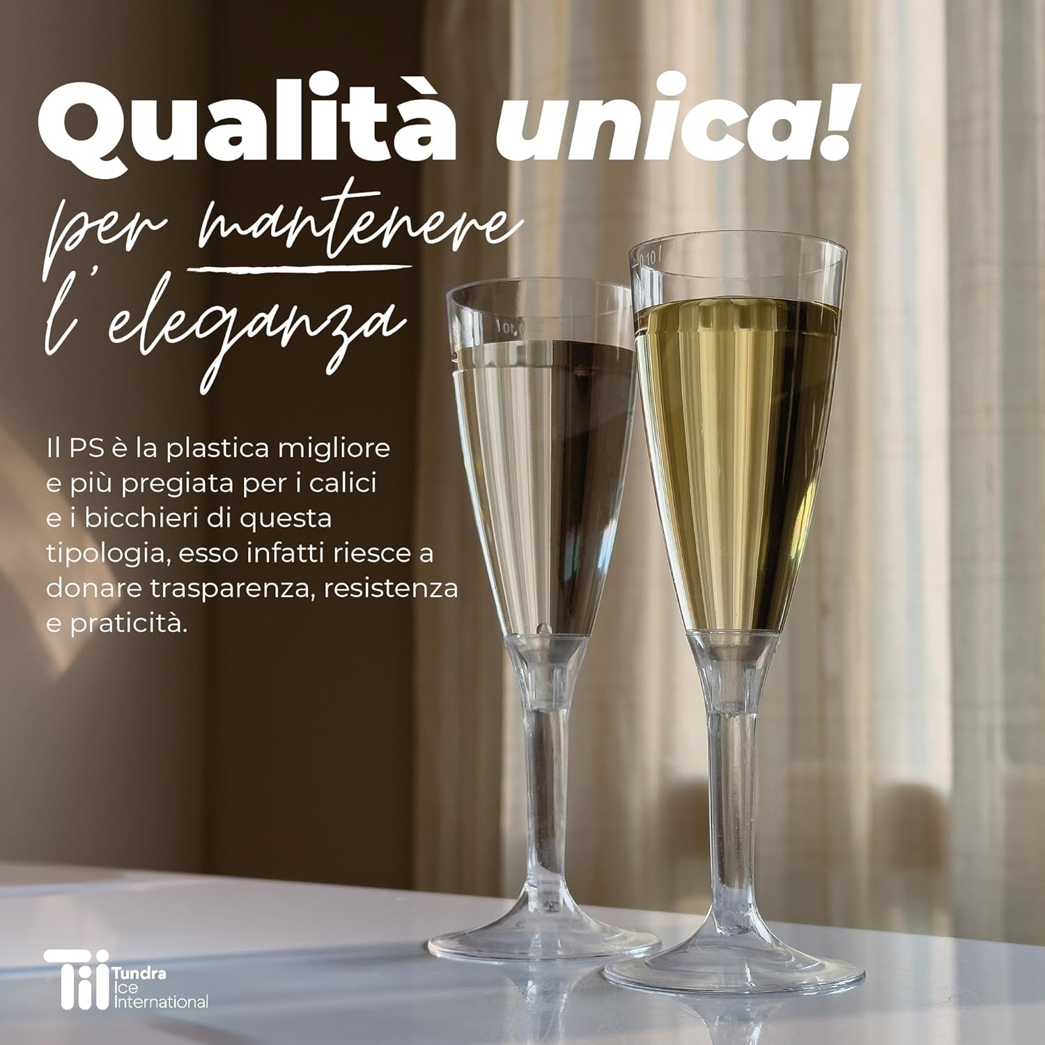 TUNDRA Set 60 Flute Plastica Riutilizzabili 100 ml - immagine 2