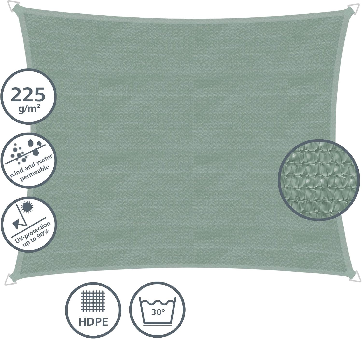 Windhager Tenda Parasole a Vela Capri 4x5m, Verde Oliva - immagine 2