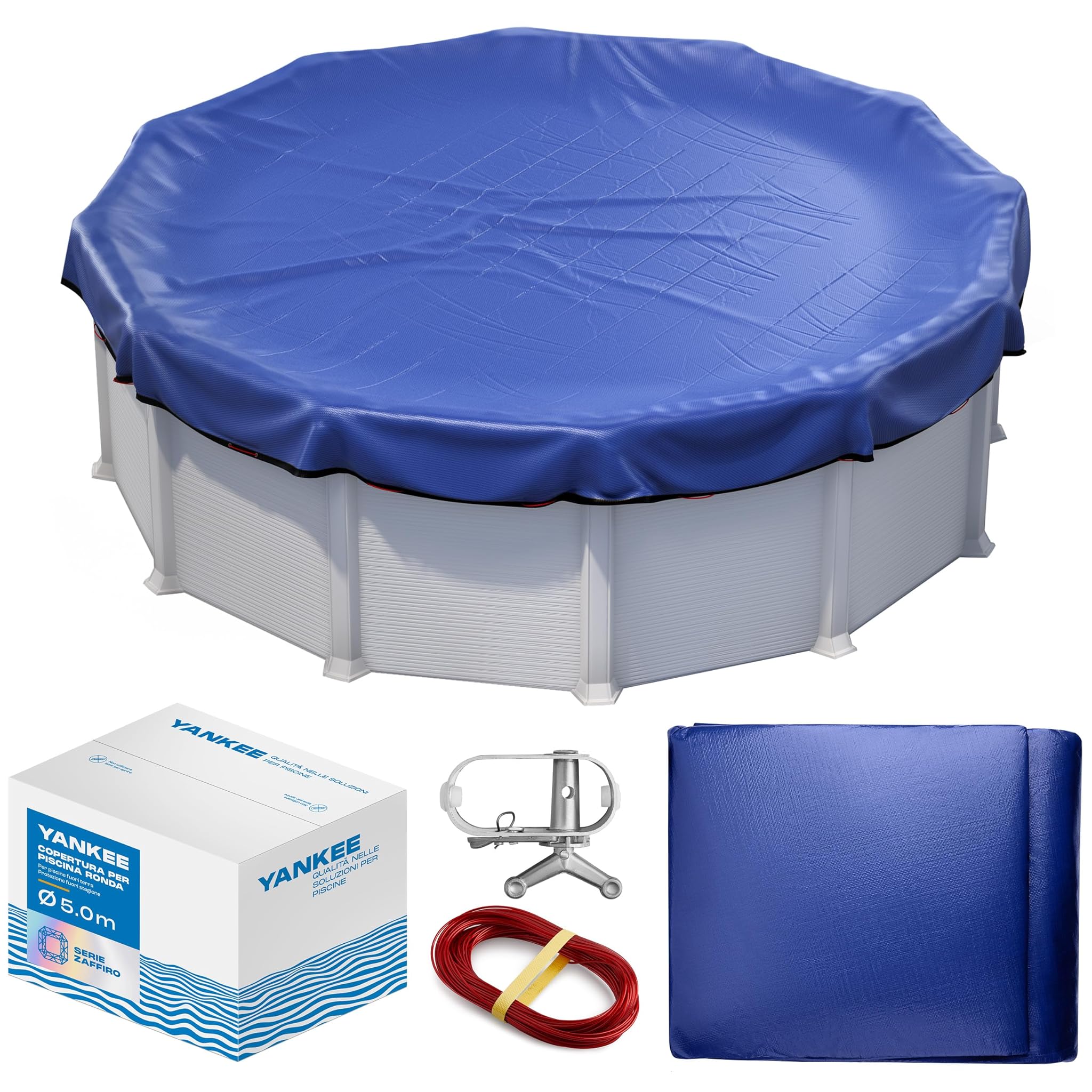 Yankee Copertura Piscina Rotonda Ø 560 cm, Blu