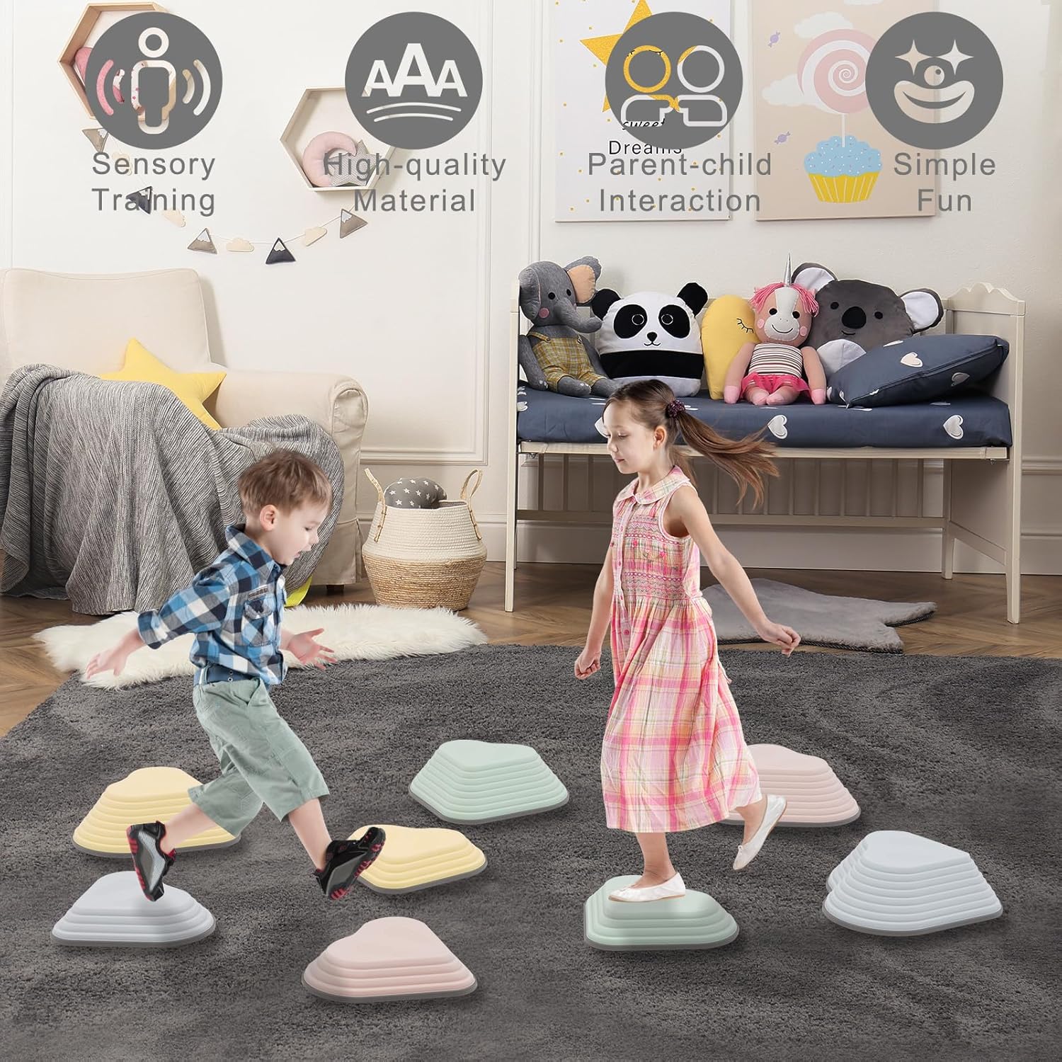 8 Pezzi Pietre Antiscivolo Durevoli per Bambini - immagine 6