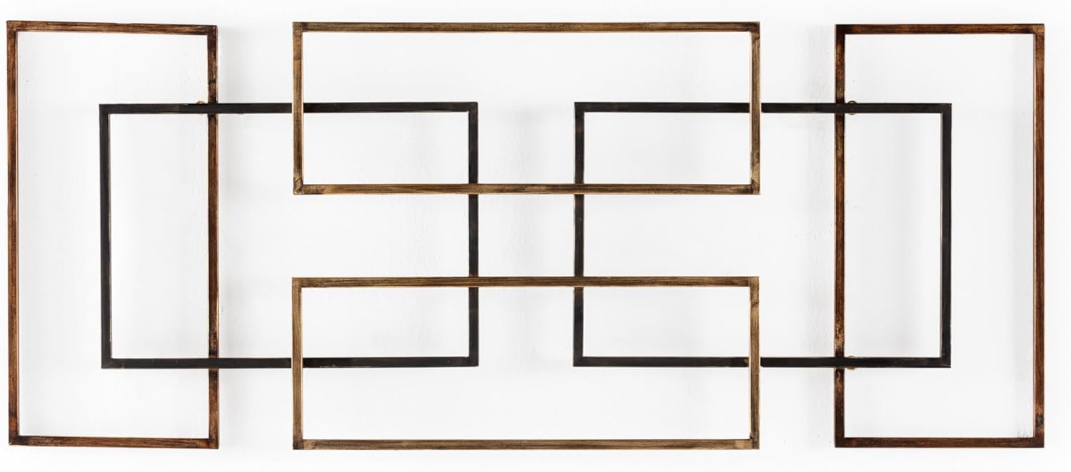 ESCULTURA 112X3X46 METAL DORADO/NEGRO/COBRE