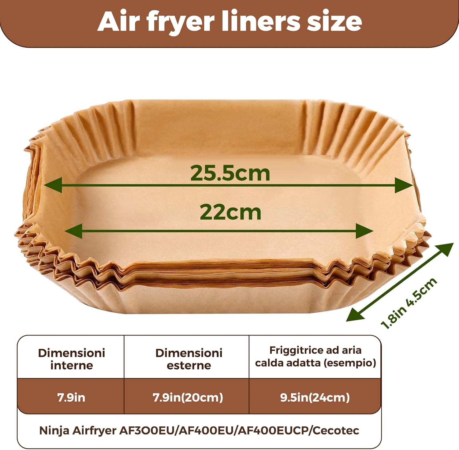 Carta da Forno Rettangolare per Friggitrice ad Aria - 150 Fogli - immagine 2