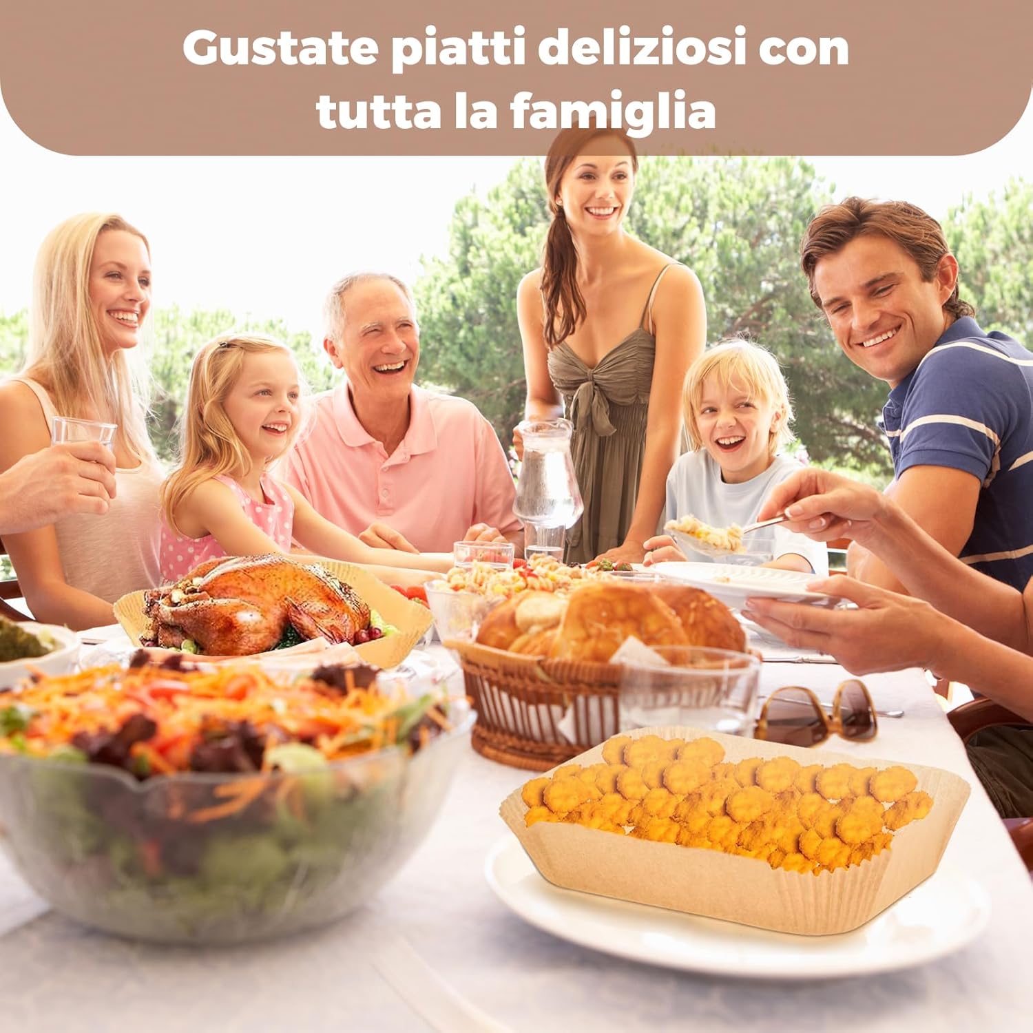 Carta da Forno Rettangolare per Friggitrice ad Aria - 150 Fogli - immagine 5