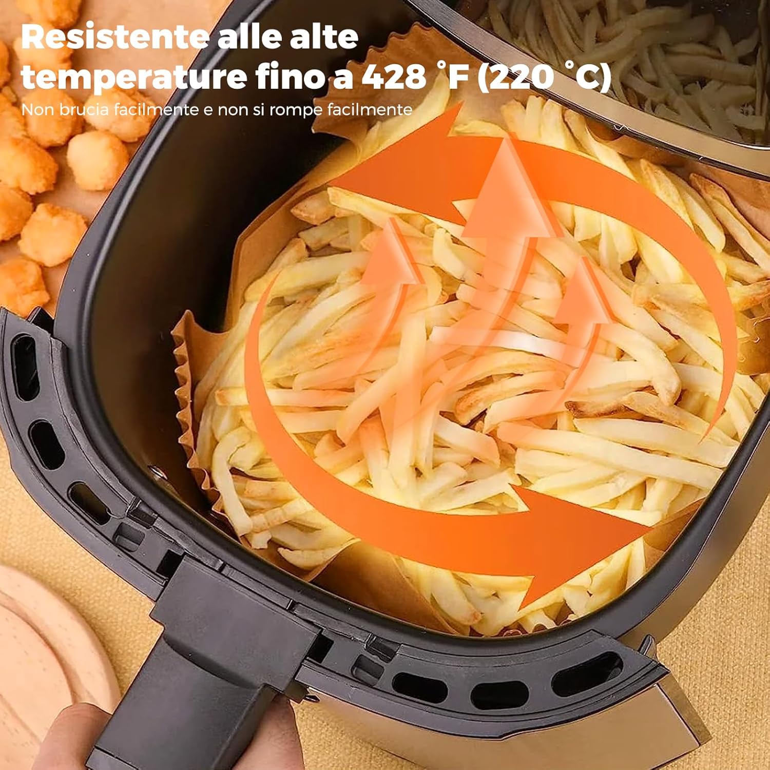 Carta da Forno Rettangolare per Friggitrice ad Aria - 150 Fogli - immagine 6