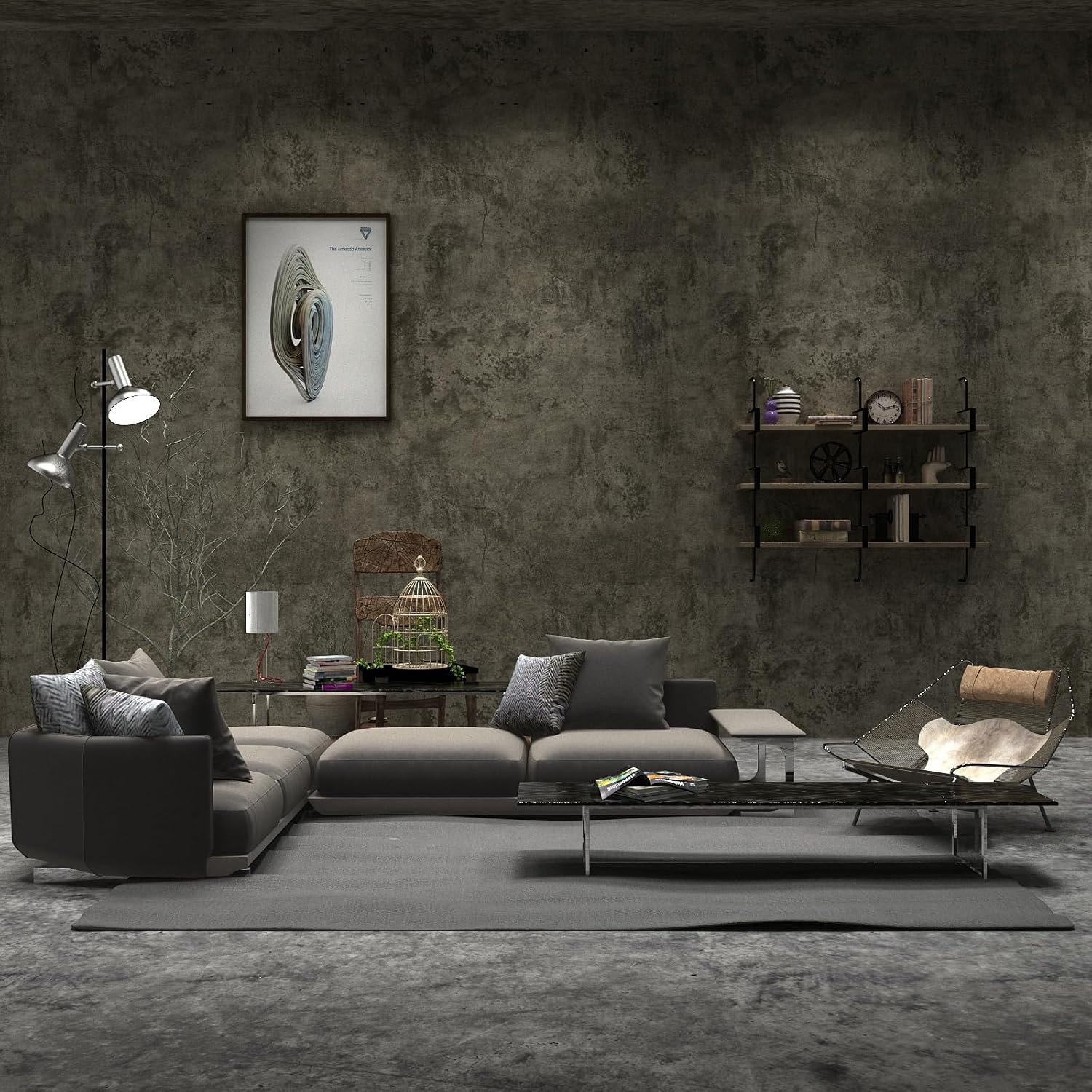 TOTIO Carta da parati 80 cm x 4 m Grigio Scuro - immagine 1