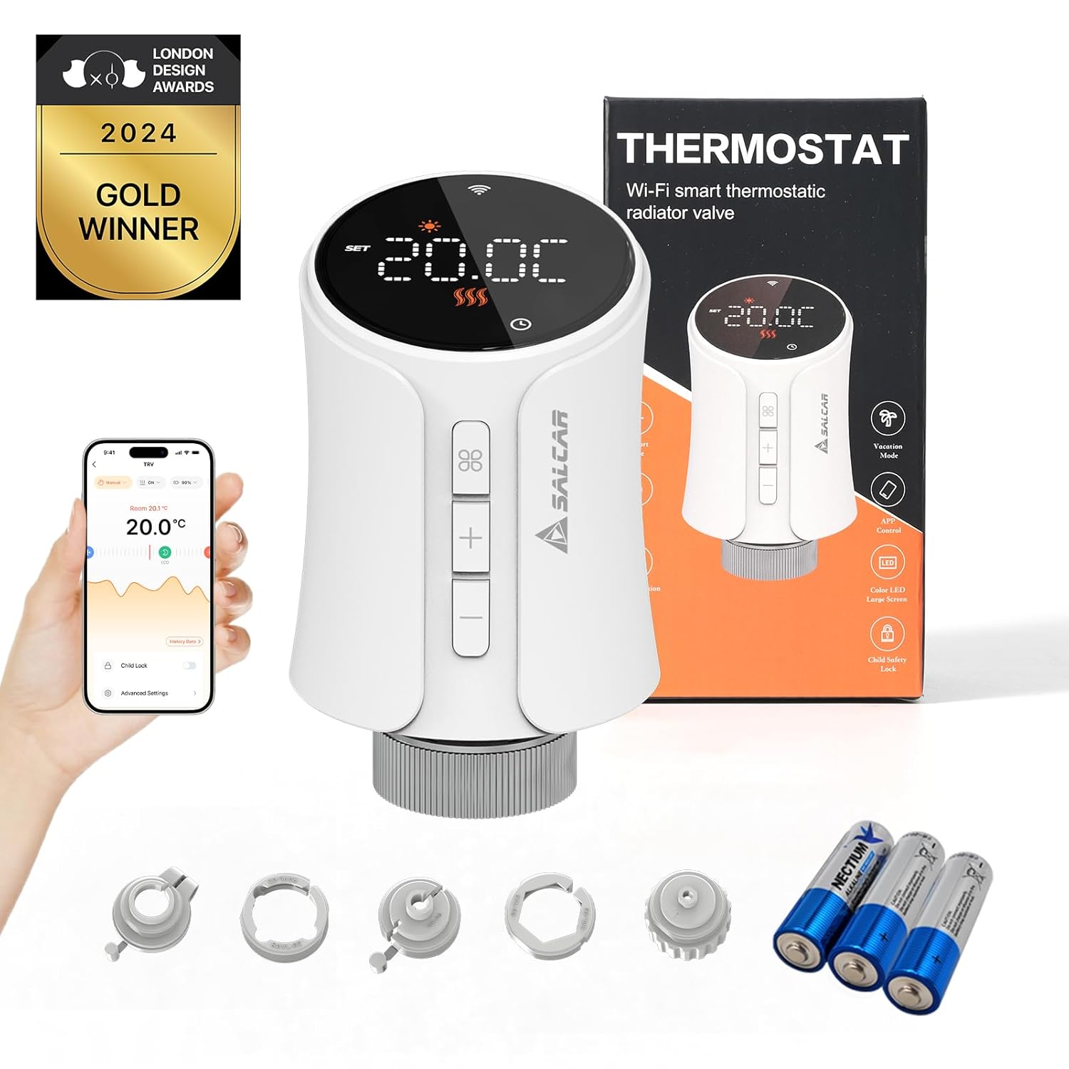 Salcar Termostato WiFi TRV706W Programmabile - immagine 1