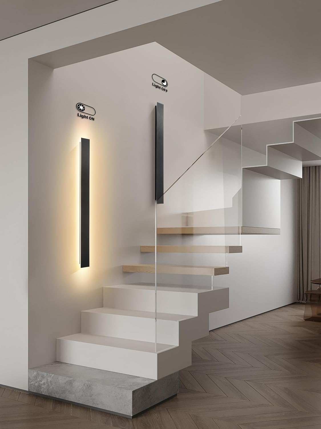 Yueeu 150CM Applique da Parete Esterno LED Lunga Nera IP65 - immagine 6