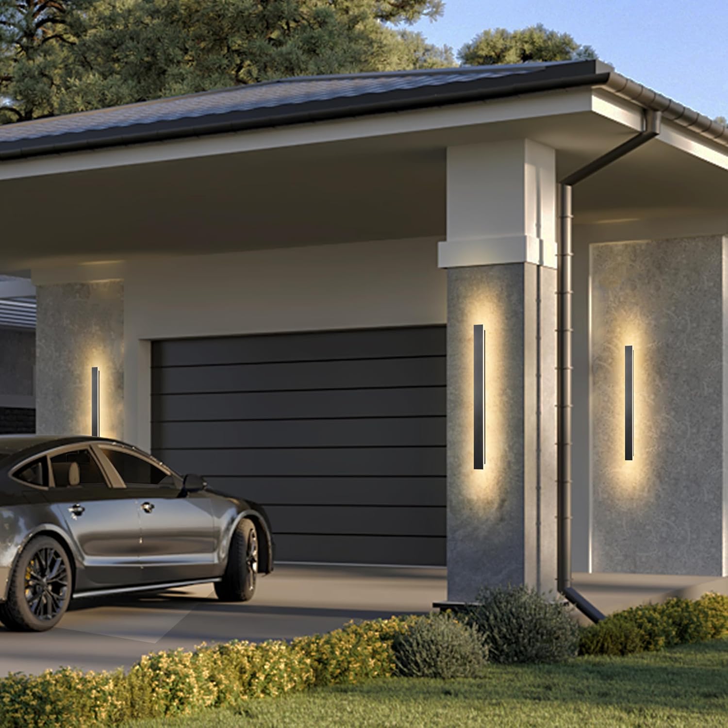 Yueeu 150CM Applique da Parete Esterno LED Lunga Nera IP65 - immagine 7