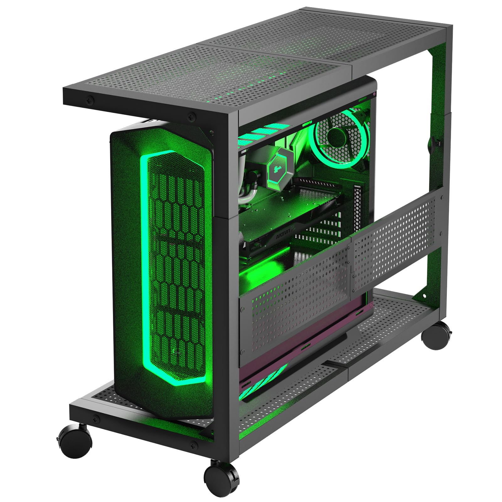 Moricher Supporto a Torre per Computer Regolabile 2 Livelli