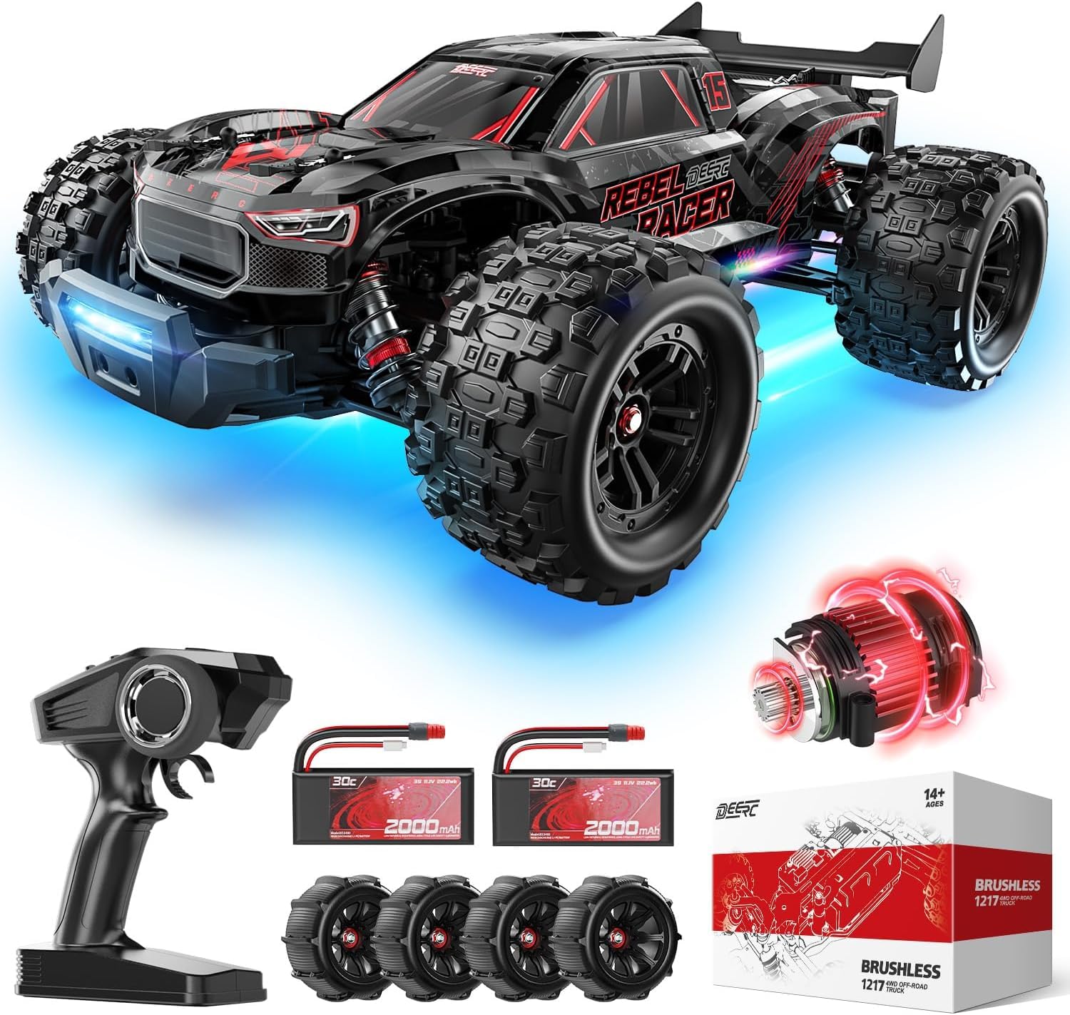 DEERC RC Auto Brushless 1:14 Off-Road 46+ mph