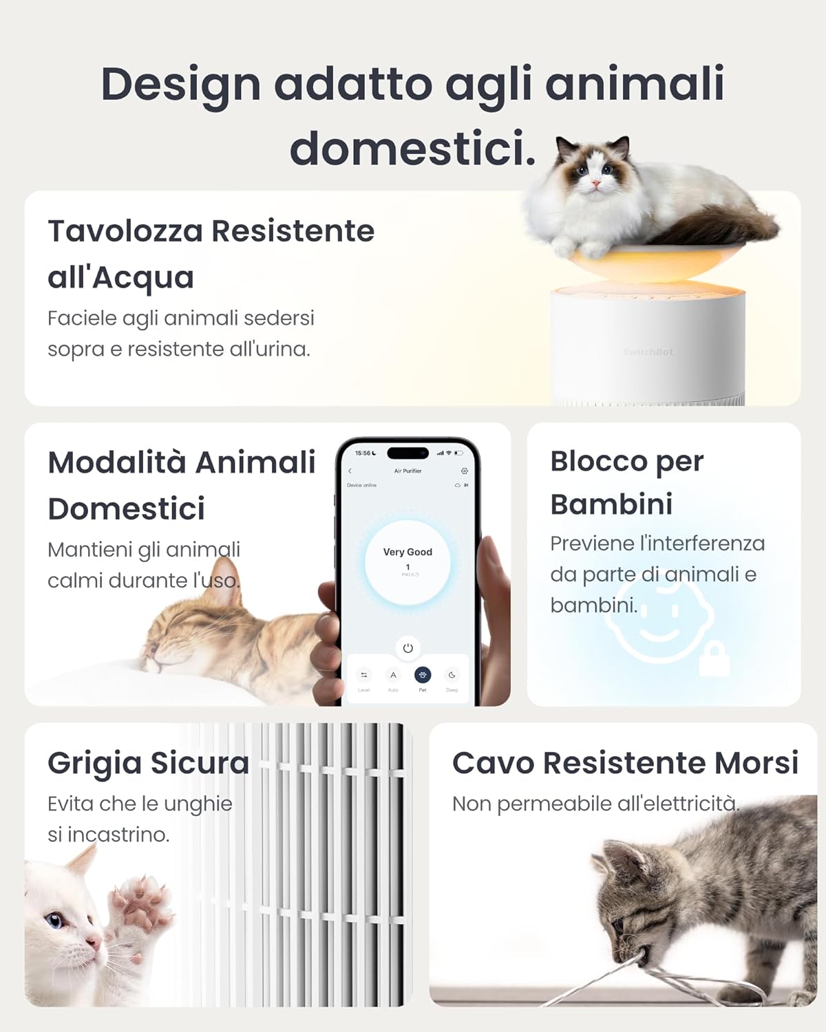 Switchbot Purificatore D'aria Smart con App e Luce Notturna - immagine 8