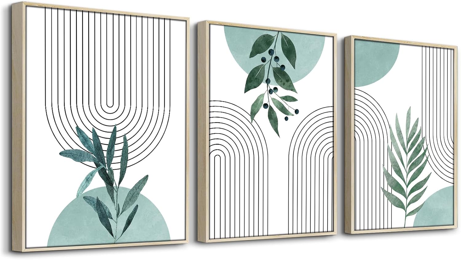 hyidecorart Quadri Verde Salvia Pianta Boho con Cornice