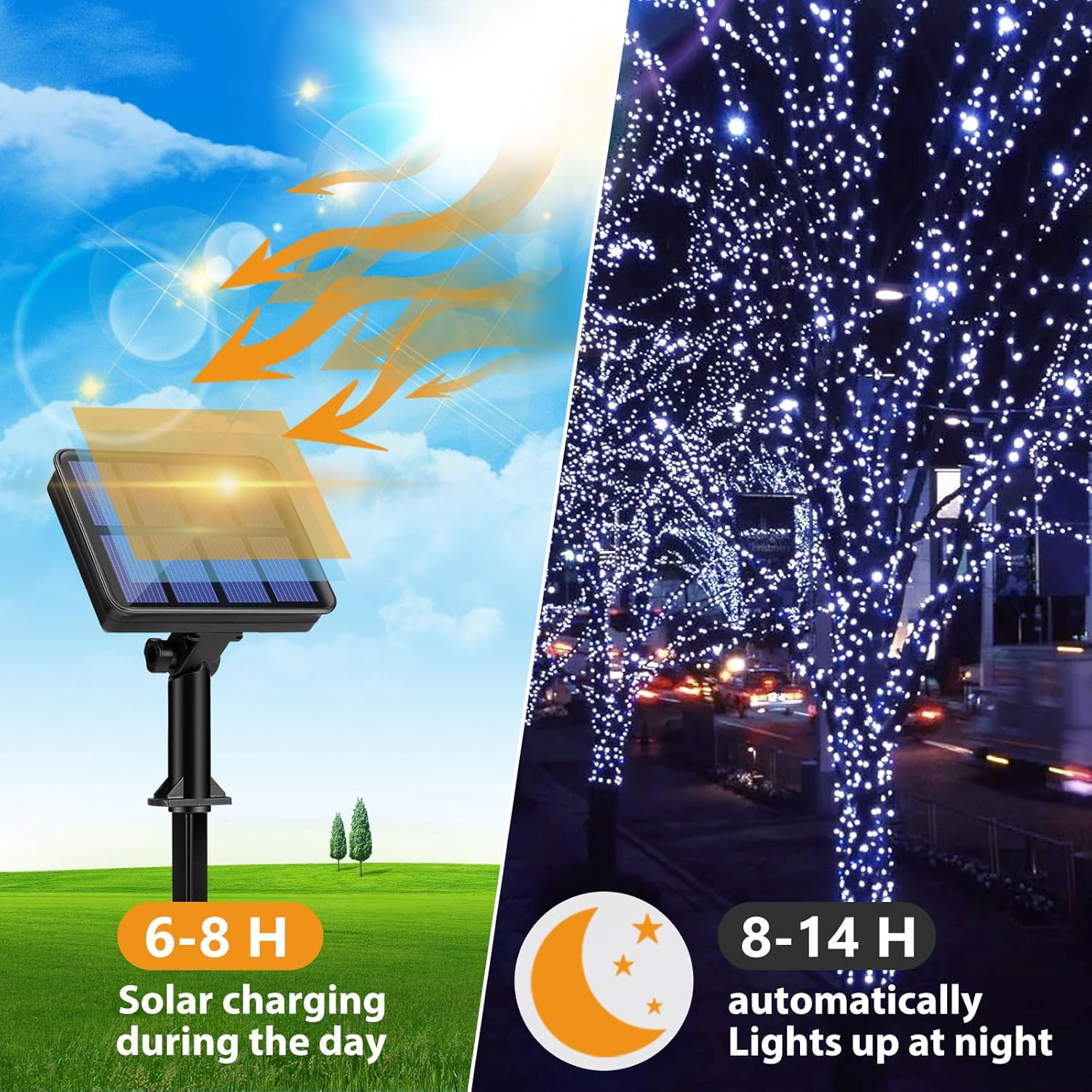 Peasur Luci Solari Esterno 12M 120 LED, 6 Pezzi - immagine 2