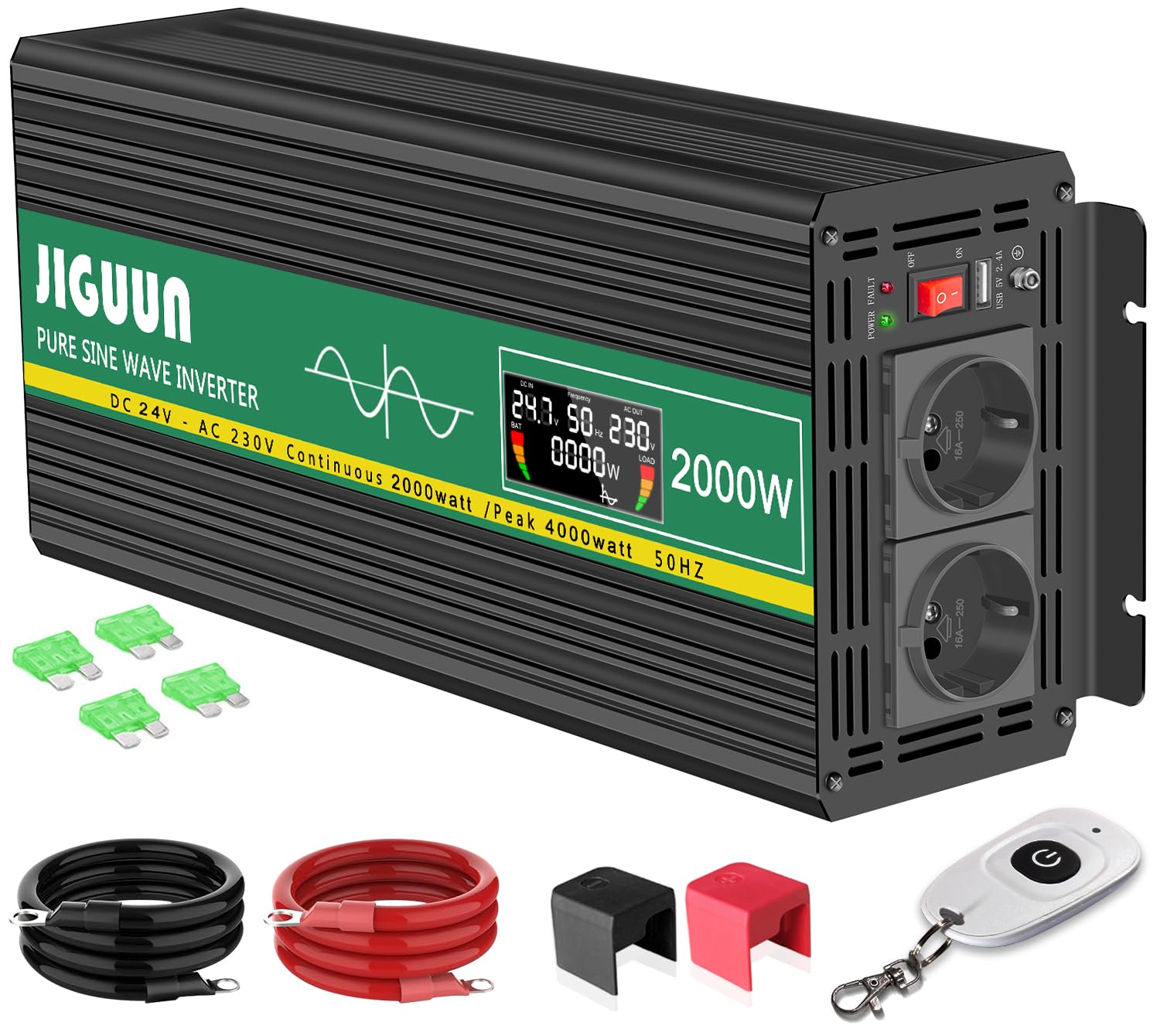 Jiguun Inverter 2000W 24V 220V Onda Pura