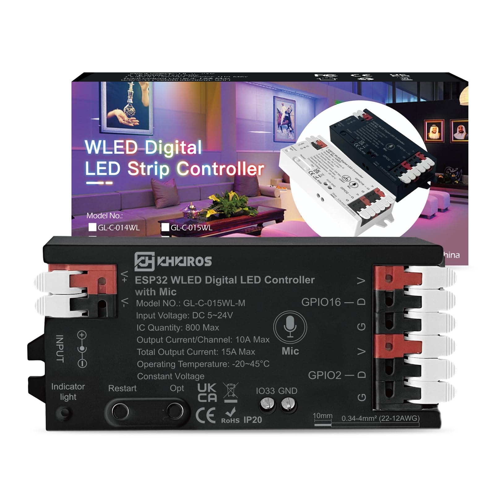Controller WLED con Microfono per Strisce LED