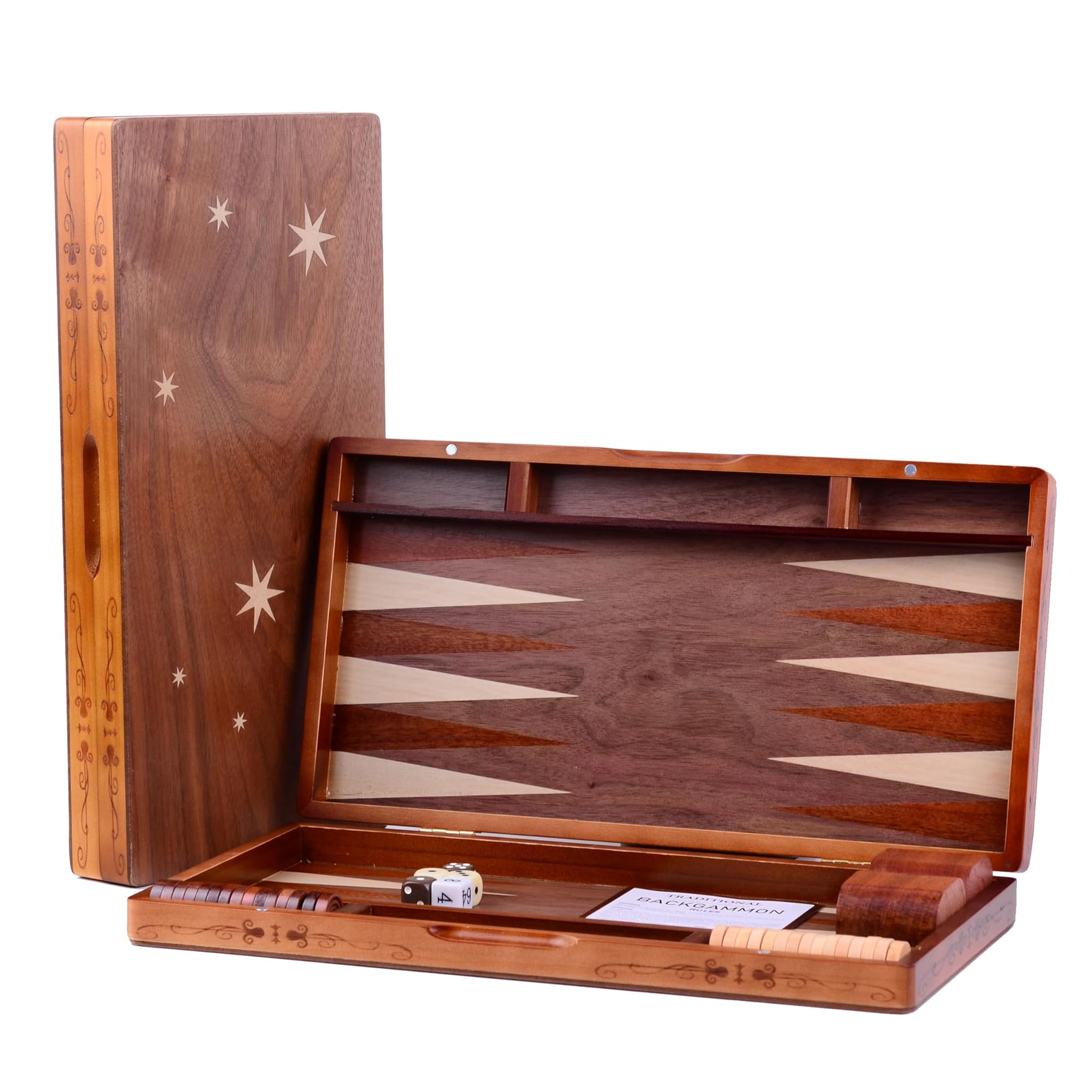Syrace Set Backgammon Intarsiato in Legno 39.9 cm