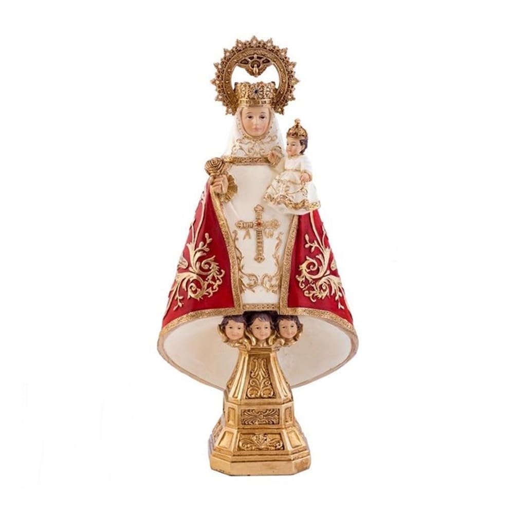 Figura Vergine Di Covadonga 30 Cm, Mantello Rosso