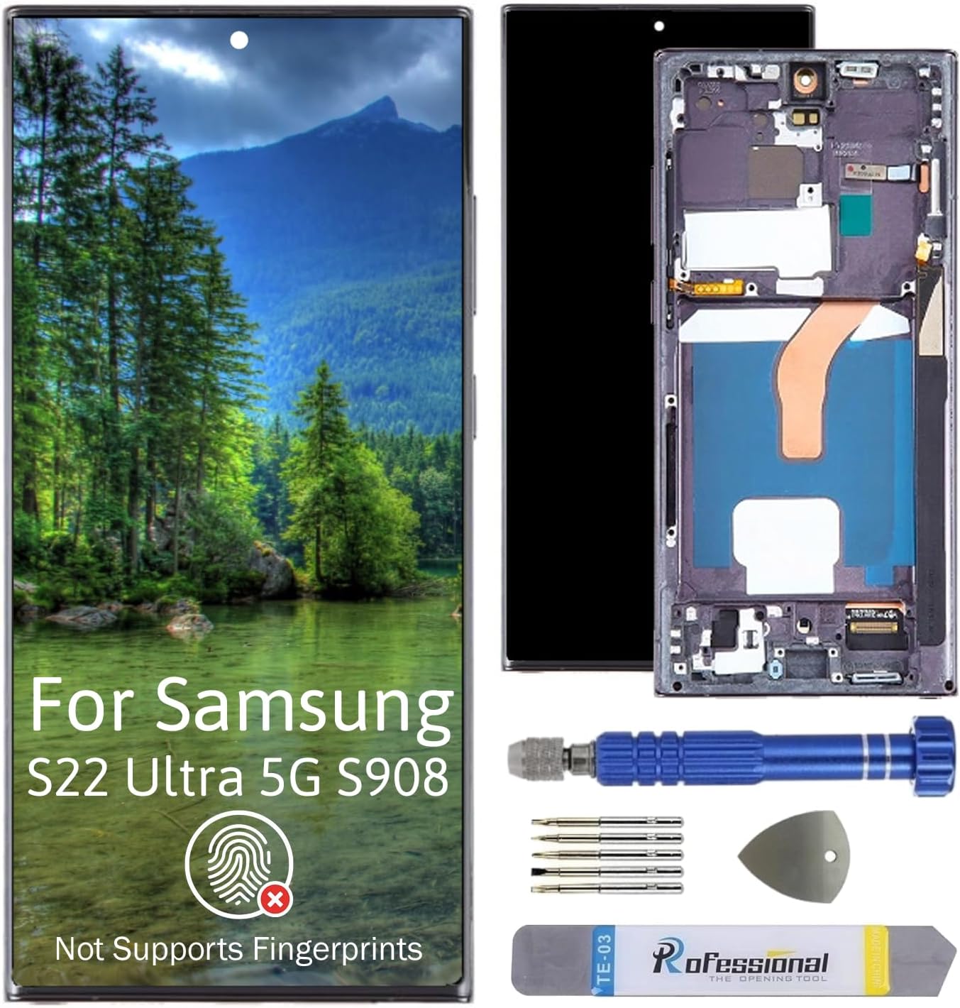 It'Go Display INCELL per Samsung S22 Ultra 5G S908, Nero - immagine 1