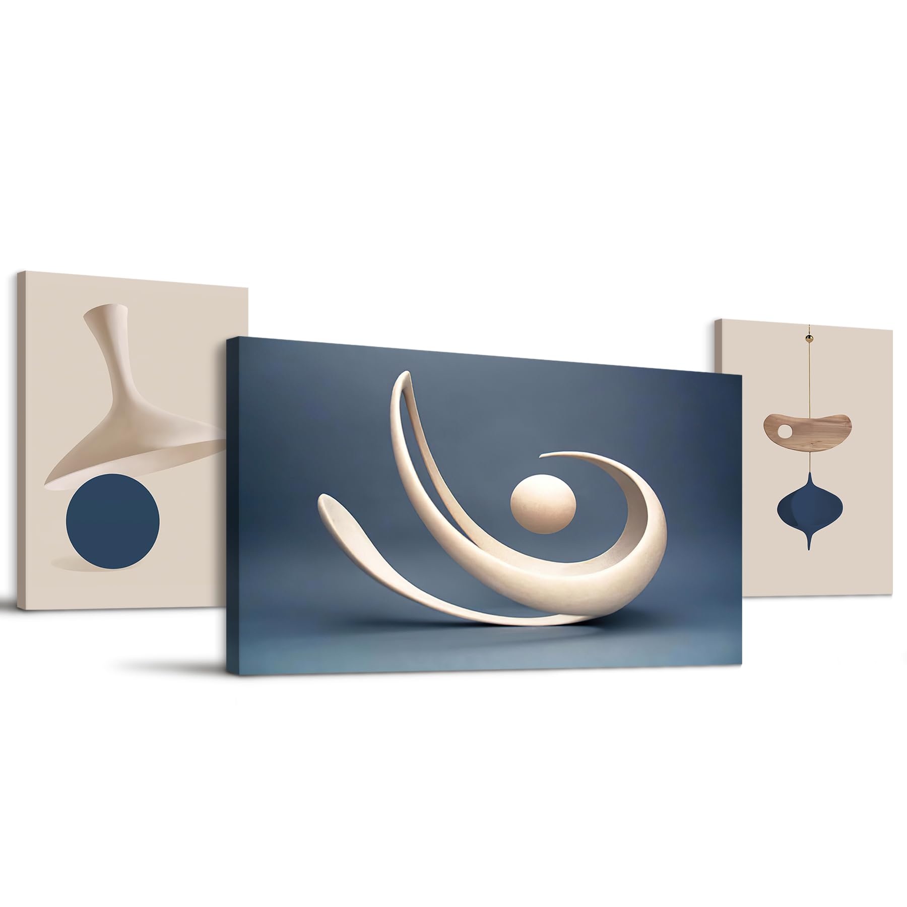 Hyidecorart Quadri Moderni Soggiorno Morandi-Blue (3pz)