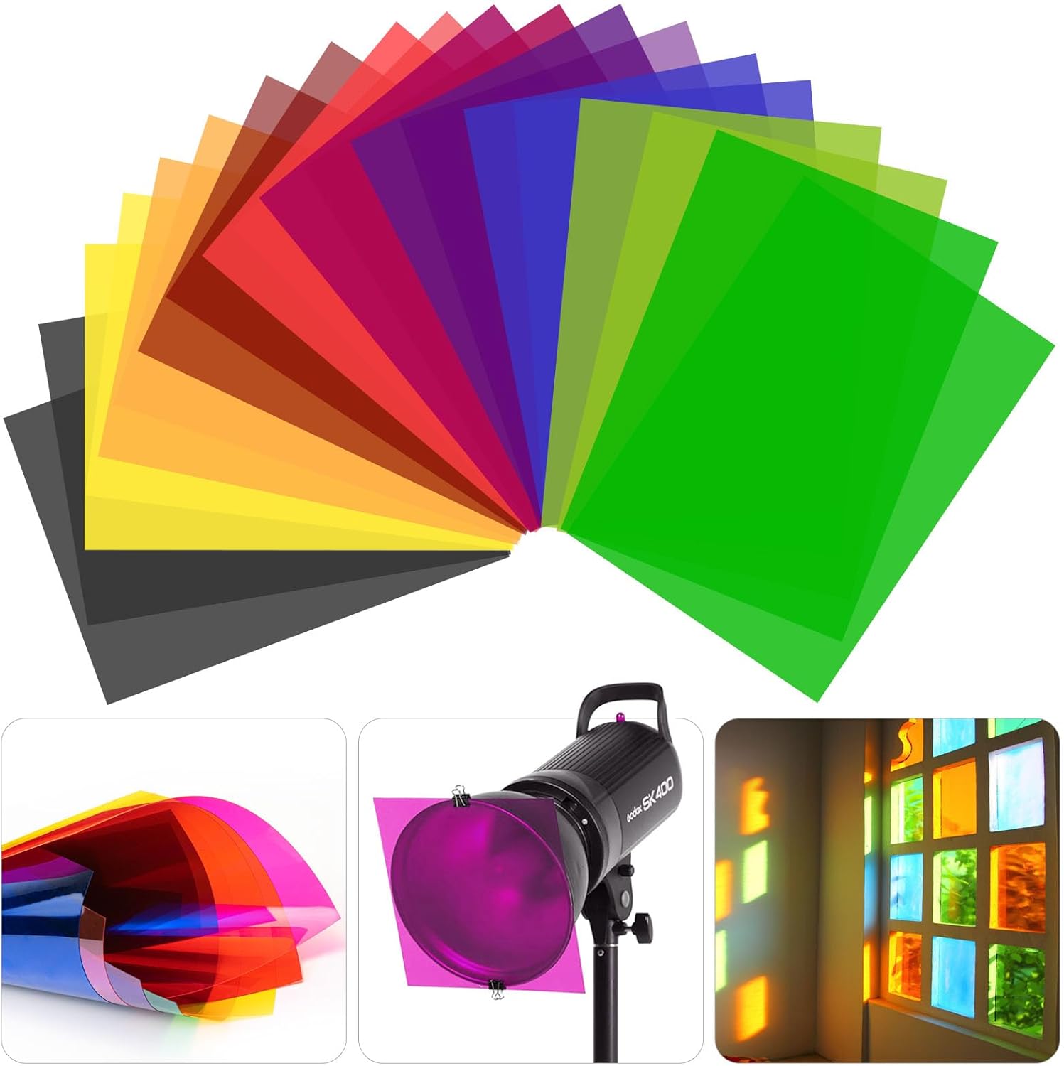 20 Filtri Luce Gel Correzione Colore A4 - immagine 1