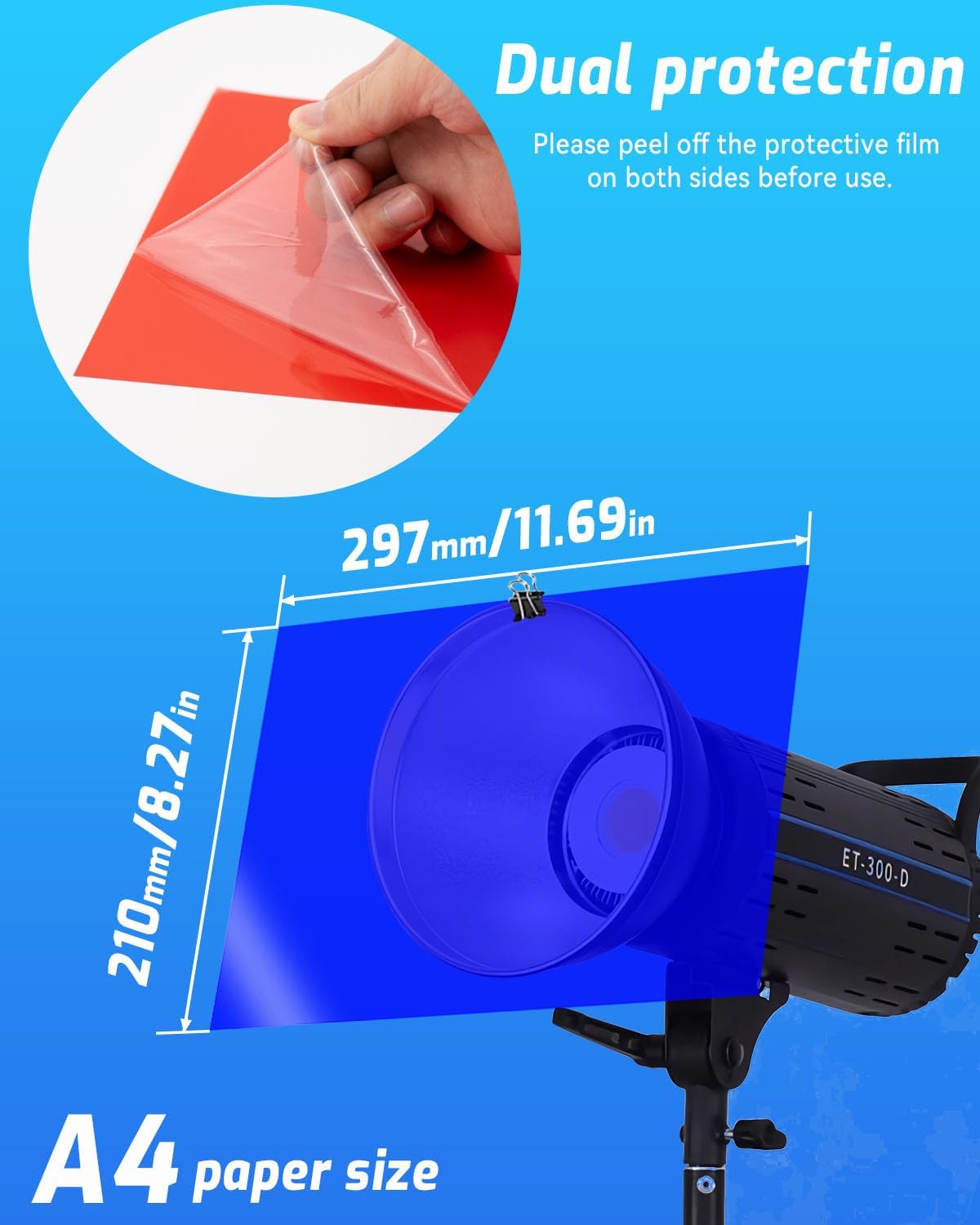 20 Filtri Luce Gel Correzione Colore A4 - immagine 5