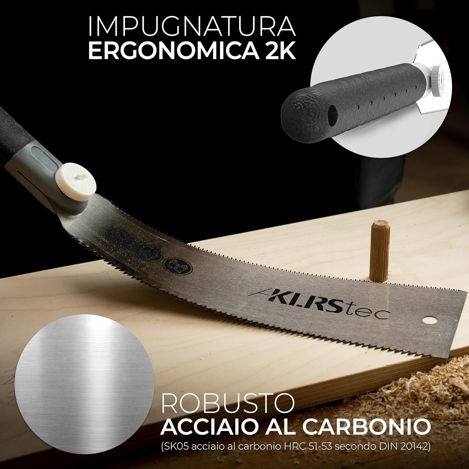 Klrstec® Sega Giapponese Professionale Ryoba 240mm - immagine 4