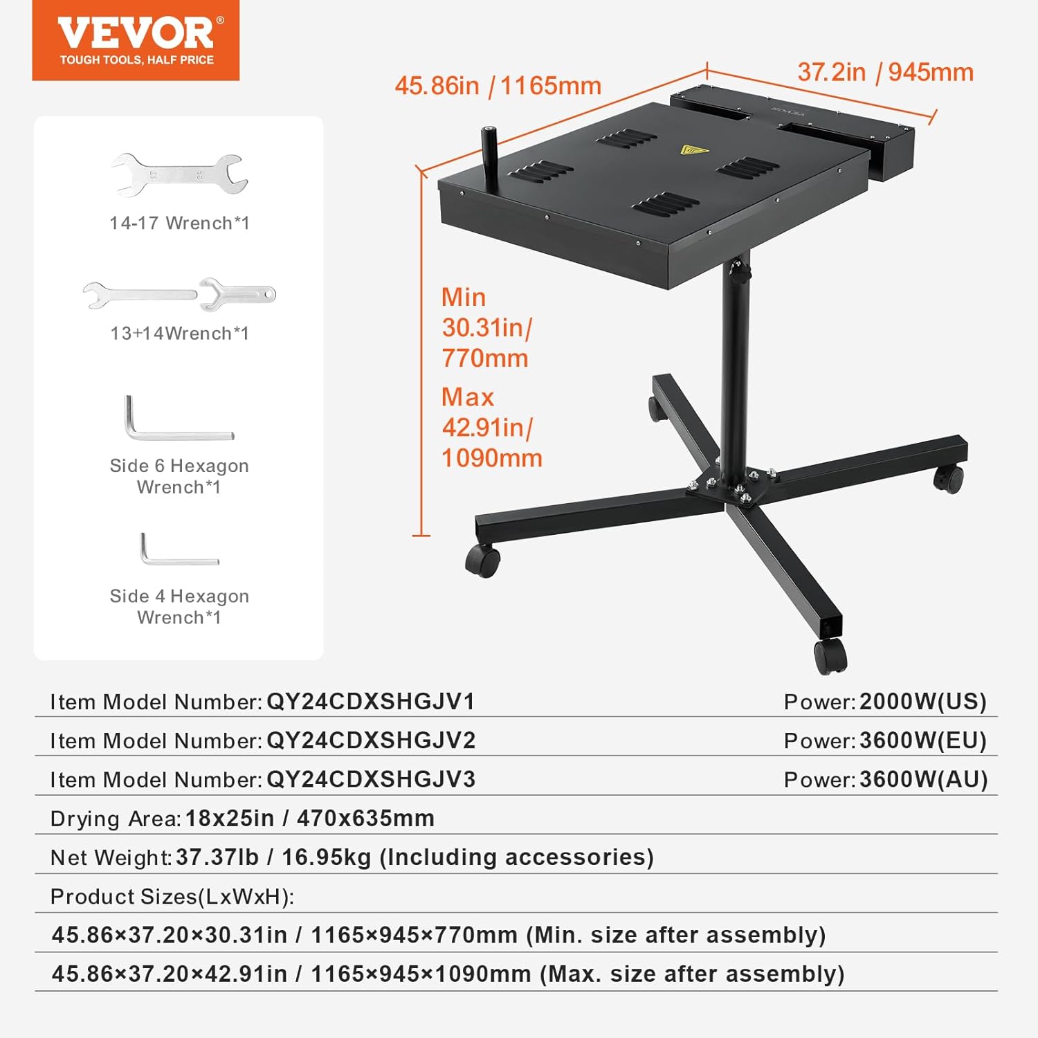 VEVOR Essiccatore per Serigrafia 18x25 pollici - immagine 7