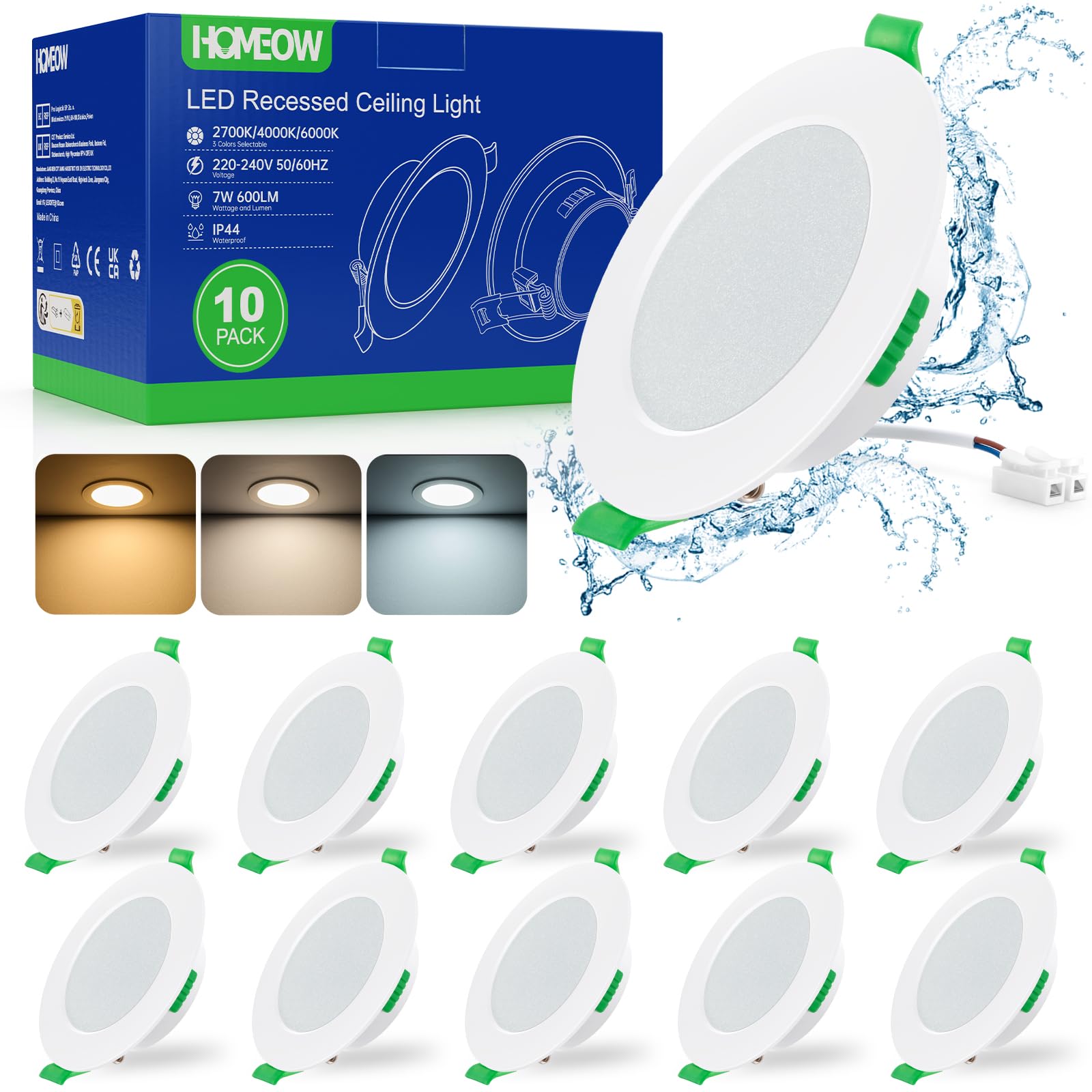 Homeow Faretti Led da Incasso 7W per Cartongesso