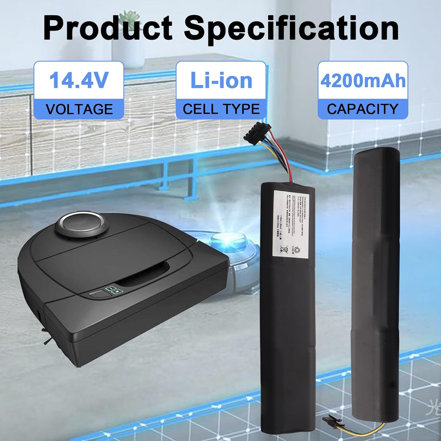 Batteria Sostitutiva 14.4V per Robot Aspirapolvere Neato - immagine 3