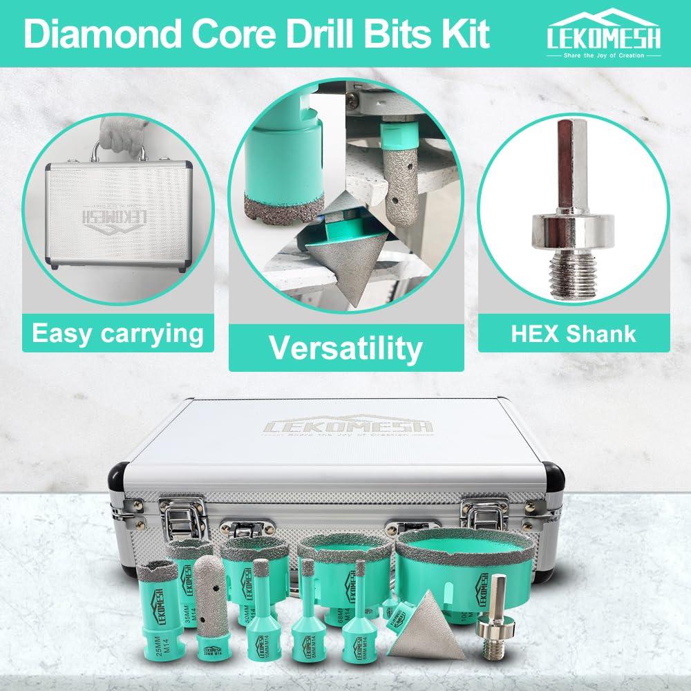 Lekomesh Punte Diamantate per Piastrelle - 11 Pezzi - immagine 3