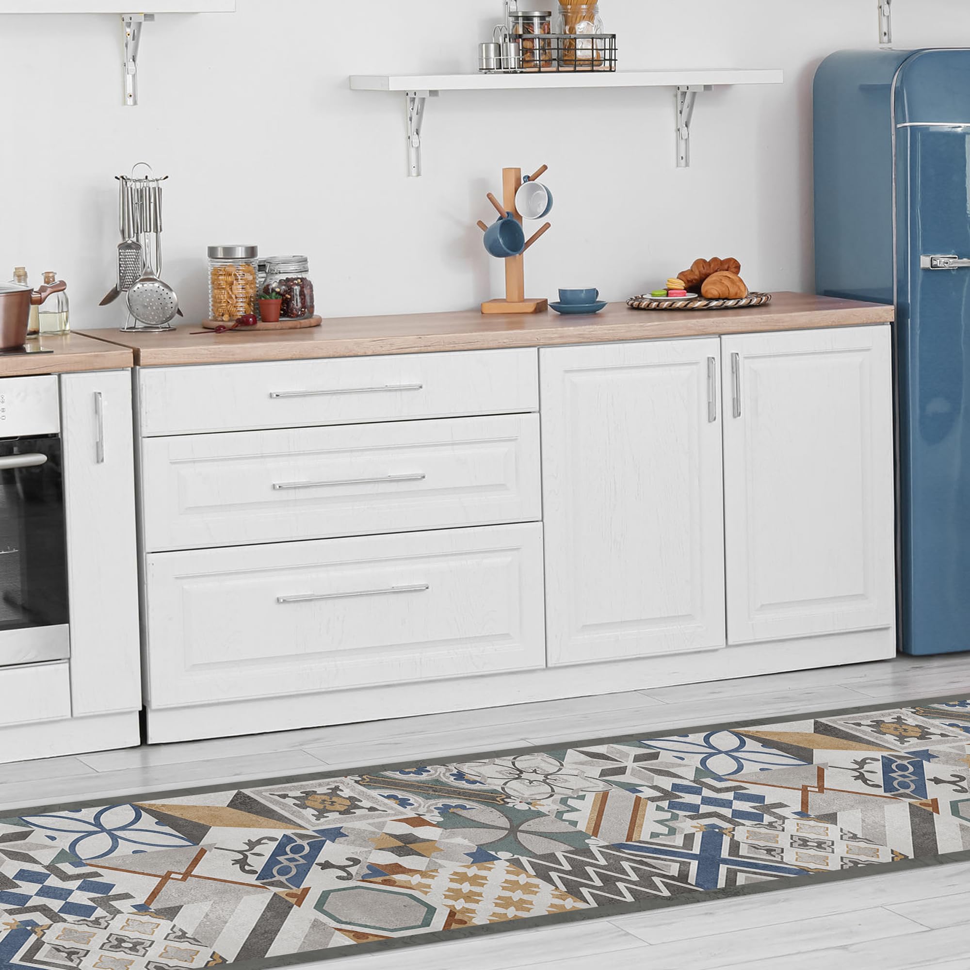 Crearreda Tappeto Cucina in Vinile Antiscivolo e Lavabile