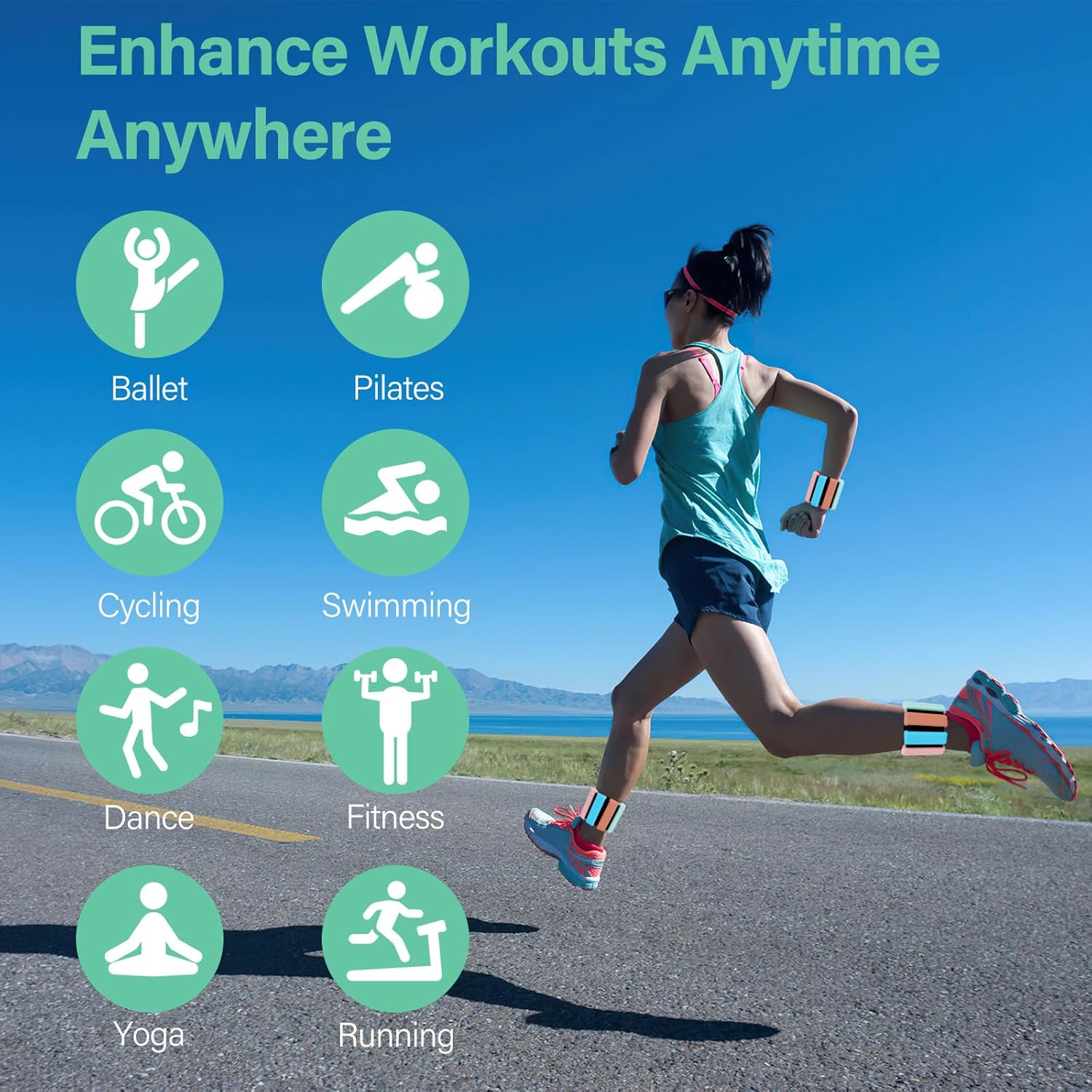 Pesi Caviglie e Polso 2 Pezzi (0.5kg Ciascuno) - immagine 4