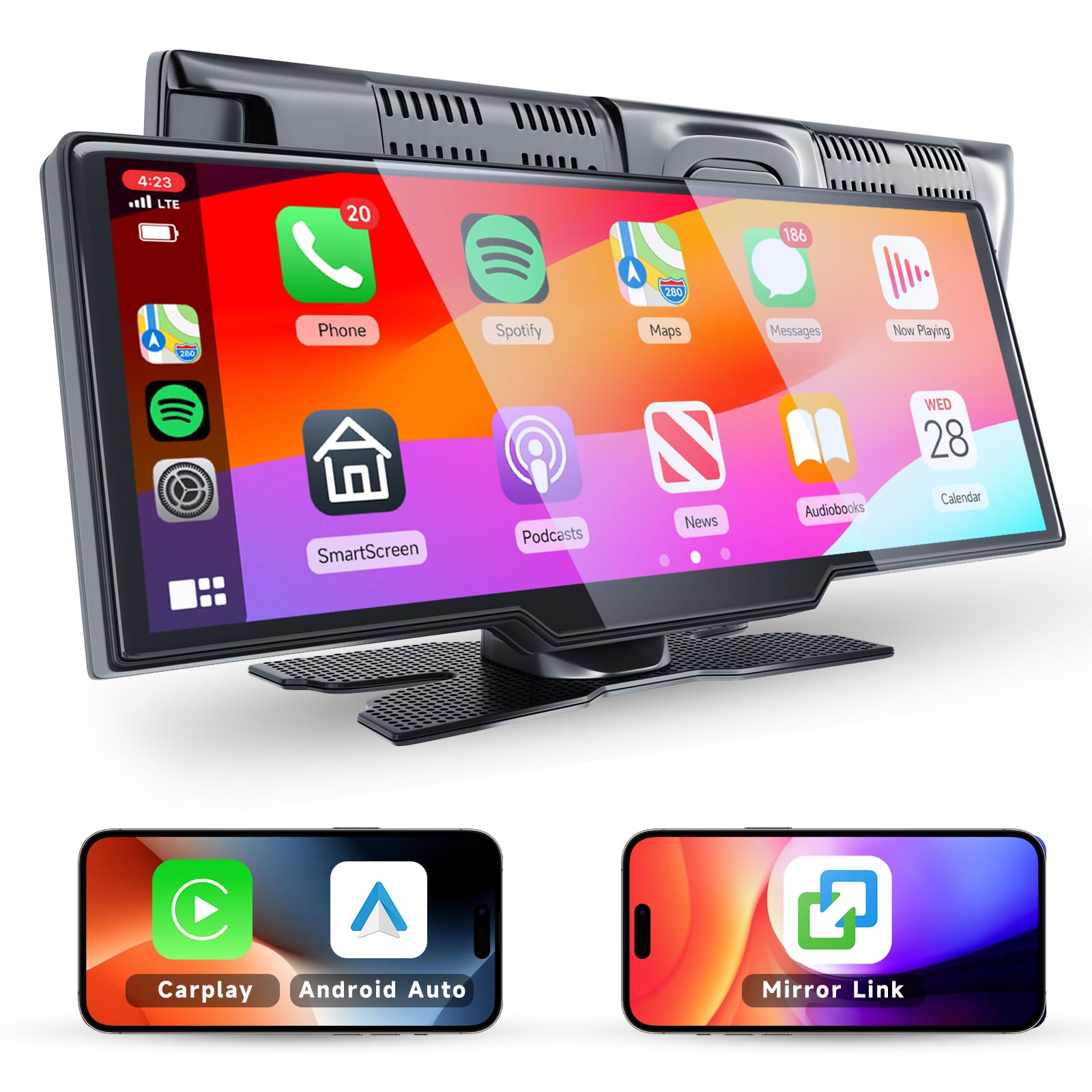podofo 10.26" Autoradio Portatile Wireless Carplay Android Auto