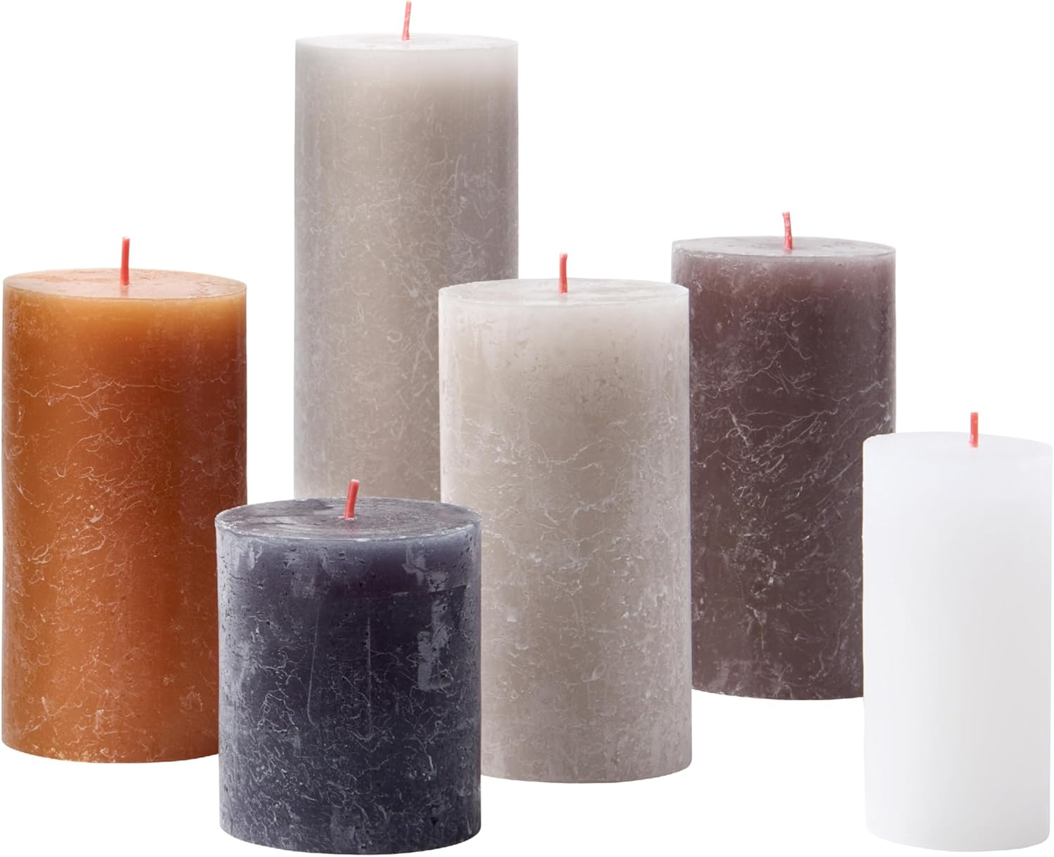 Bolsius Set 6 Candele Rustiche Decorative New Neutrals