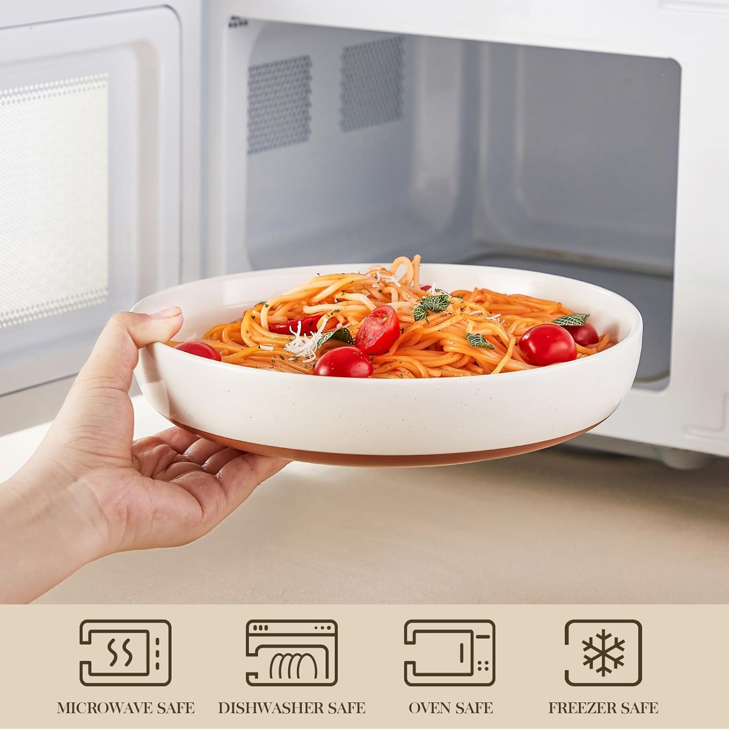 Malacasa Serie TARA - Set 4 Ciotole Pasta in Gres Multicolore - immagine 4