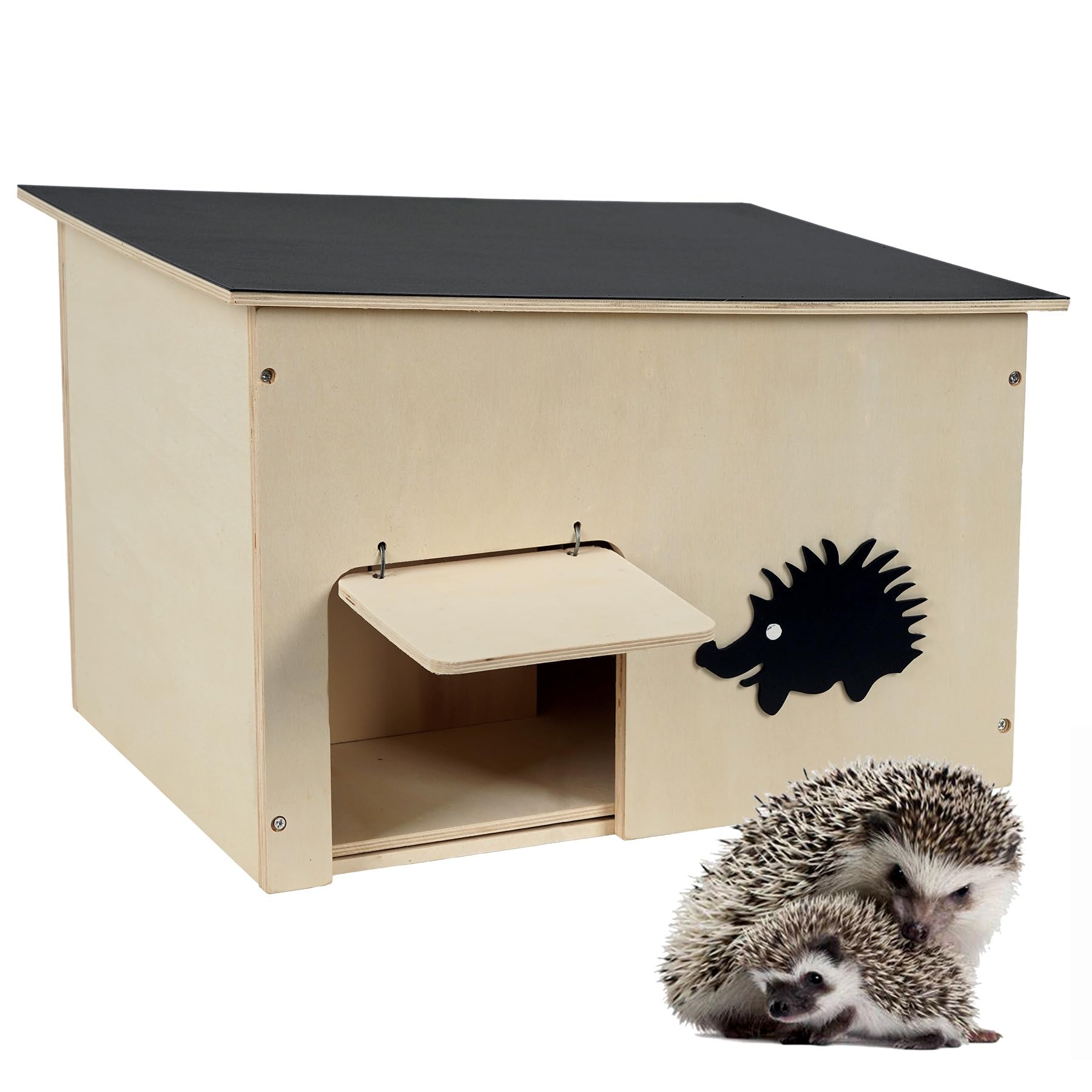 Casetta per Ricci in Legno con Patta in Ratto