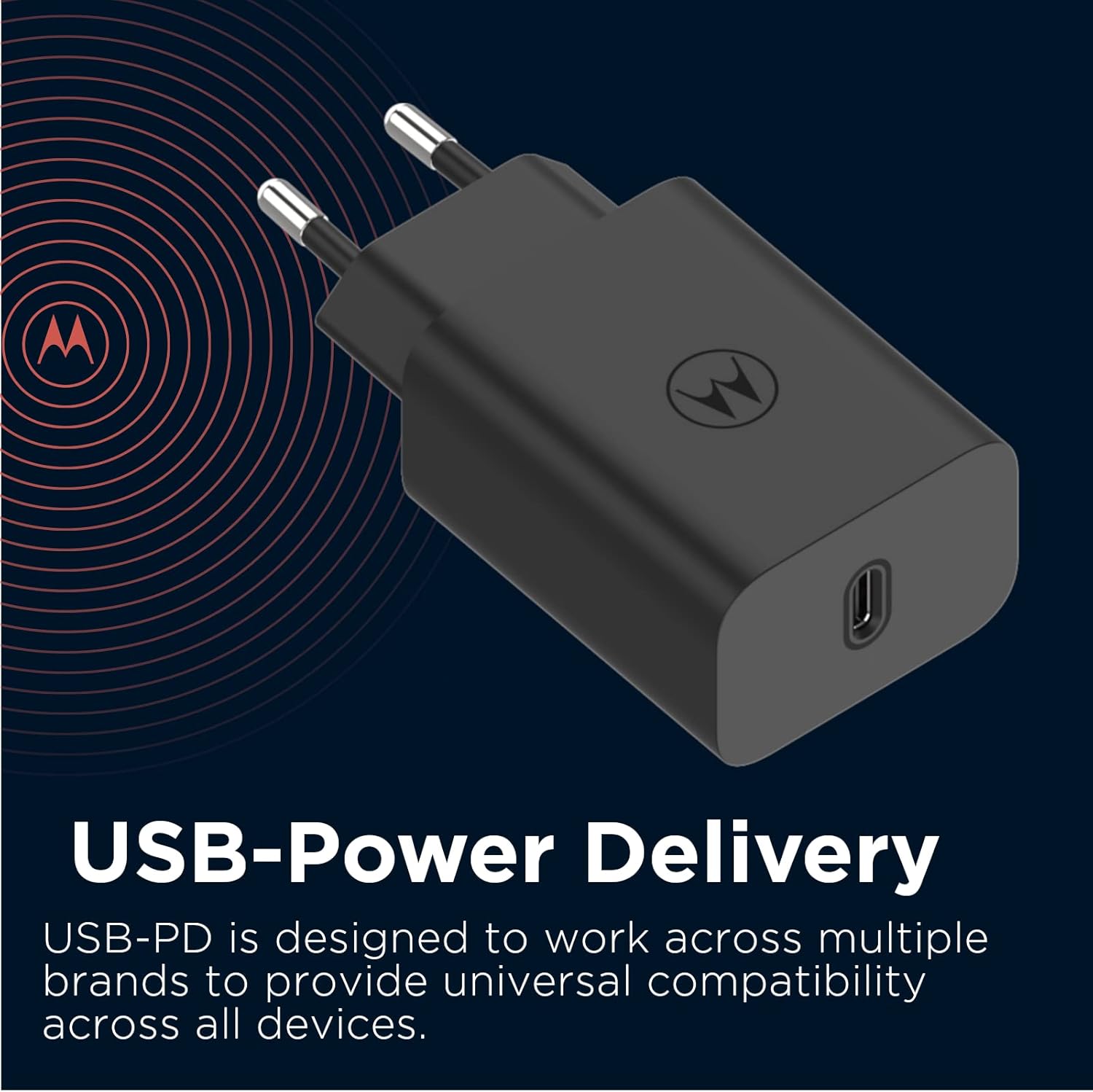 Motorola Chargers - Caricatore da Muro 30W con Cavo USB-C 1M - immagine 3