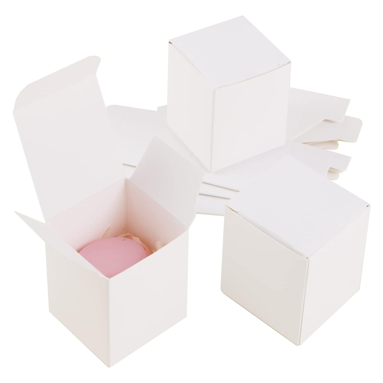 Festa Centro - 50 Scatoline Carta Kraft Bianche 10x10x10cm