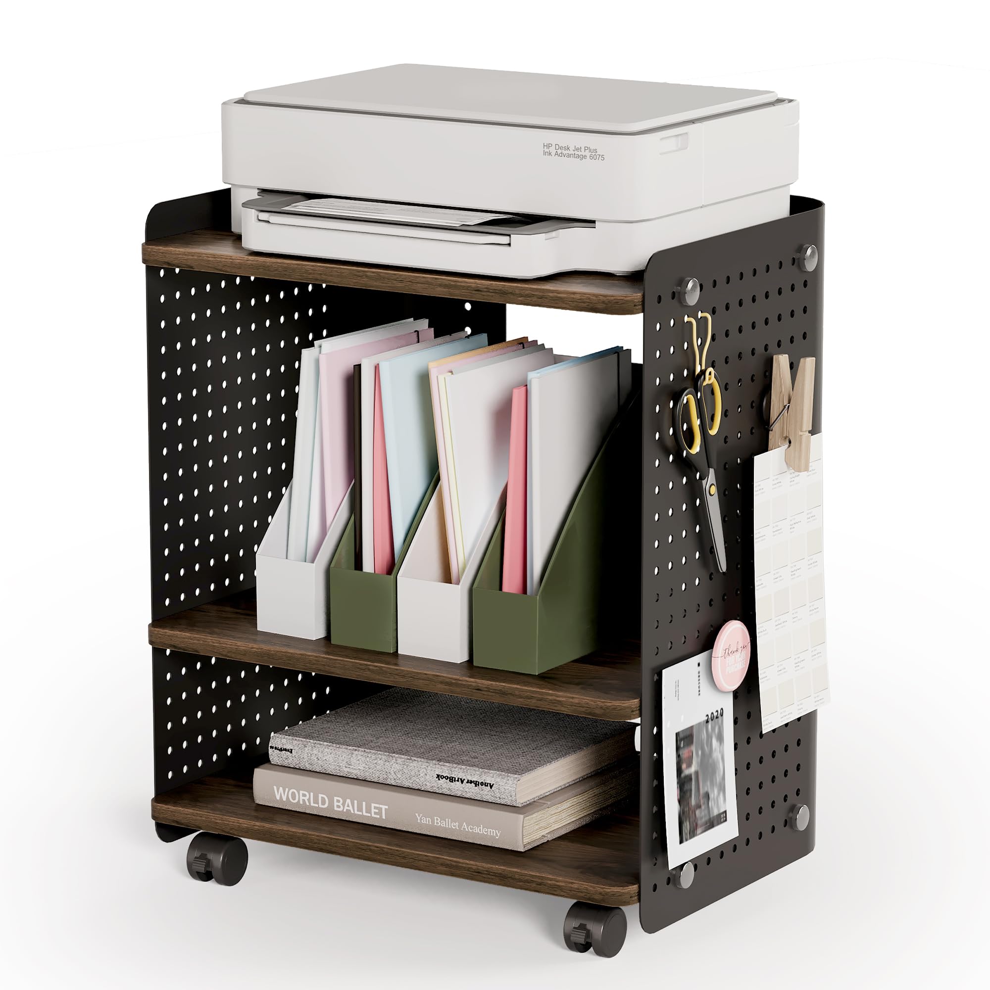 Fenge Supporto per Stampante 3 Piani con Pannello Forato