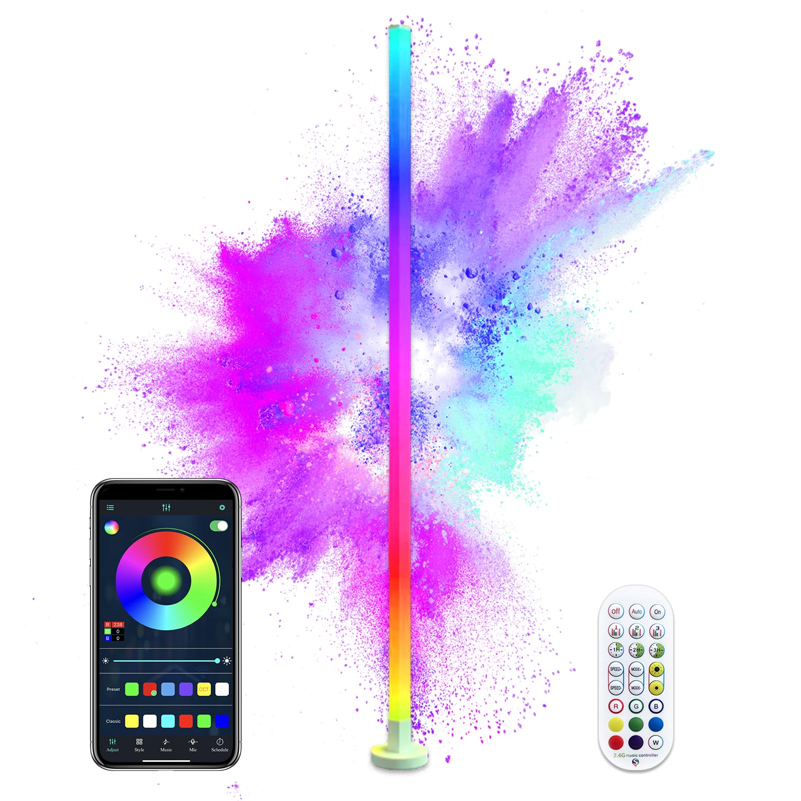 ANTELA Lampade da Terra LED 9W RGB Dimmerabile