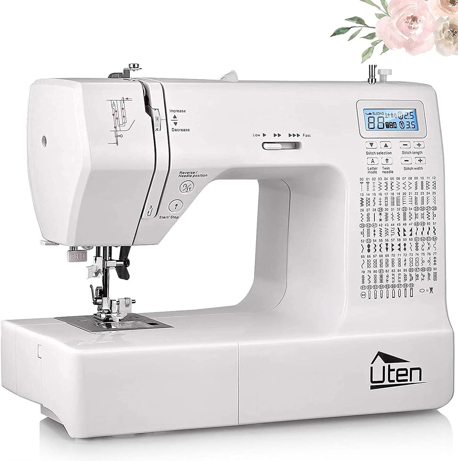 Uten - Macchina da Cucire Elettronica Overlock 200, Bianco - immagine 1