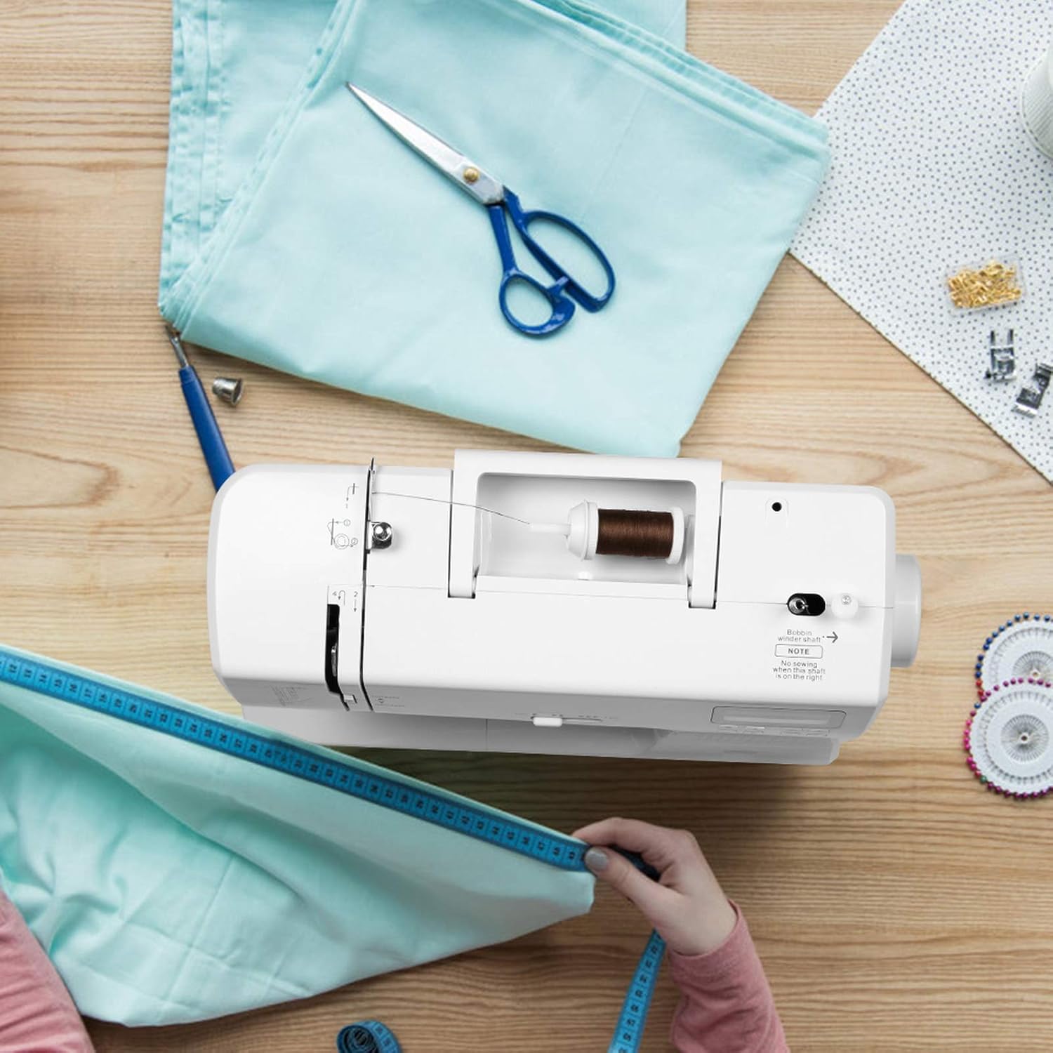 Uten - Macchina da Cucire Elettronica Overlock 200, Bianco - immagine 3