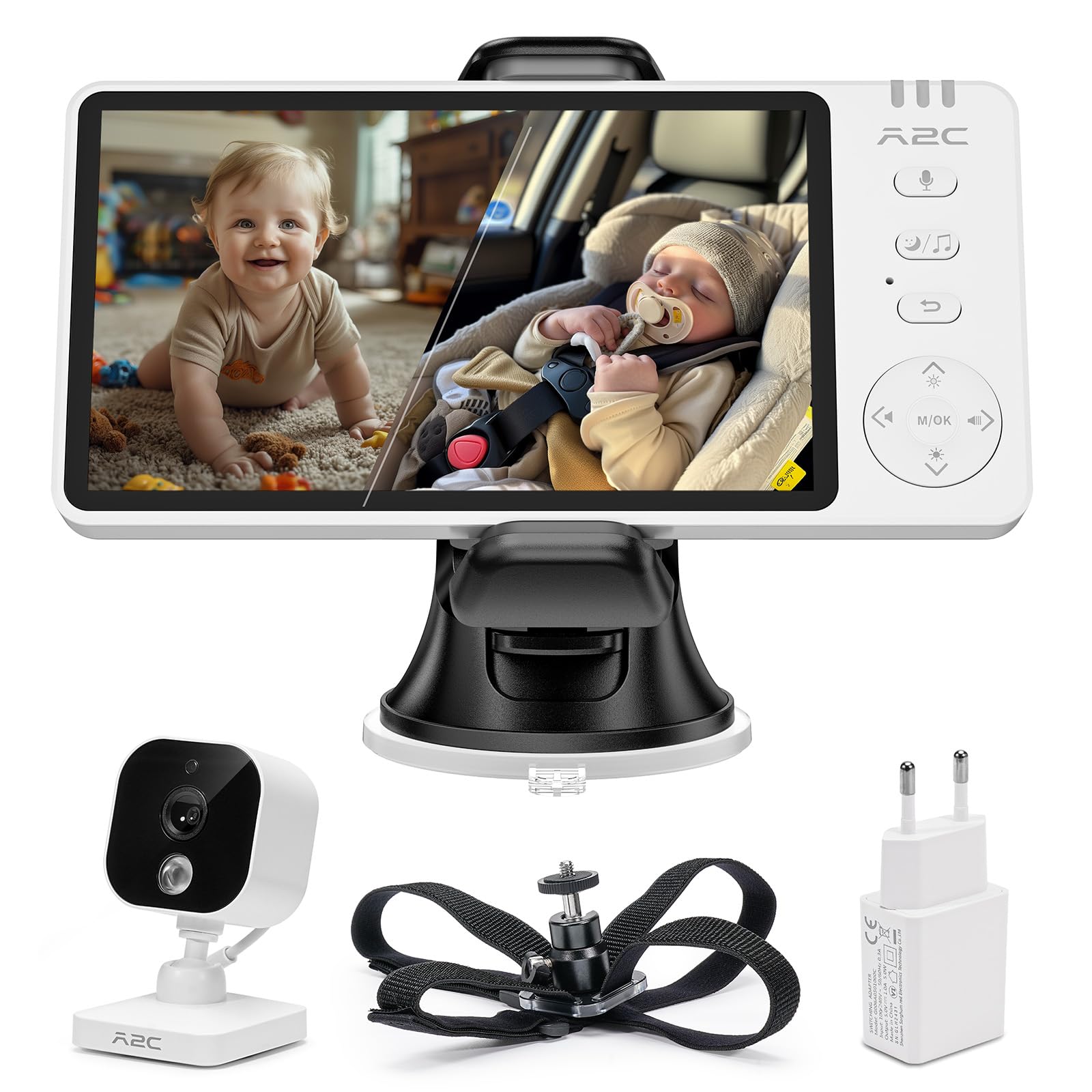 Apps2car Baby Monitor 2 in 1 Display 5'' 1080p Full HD