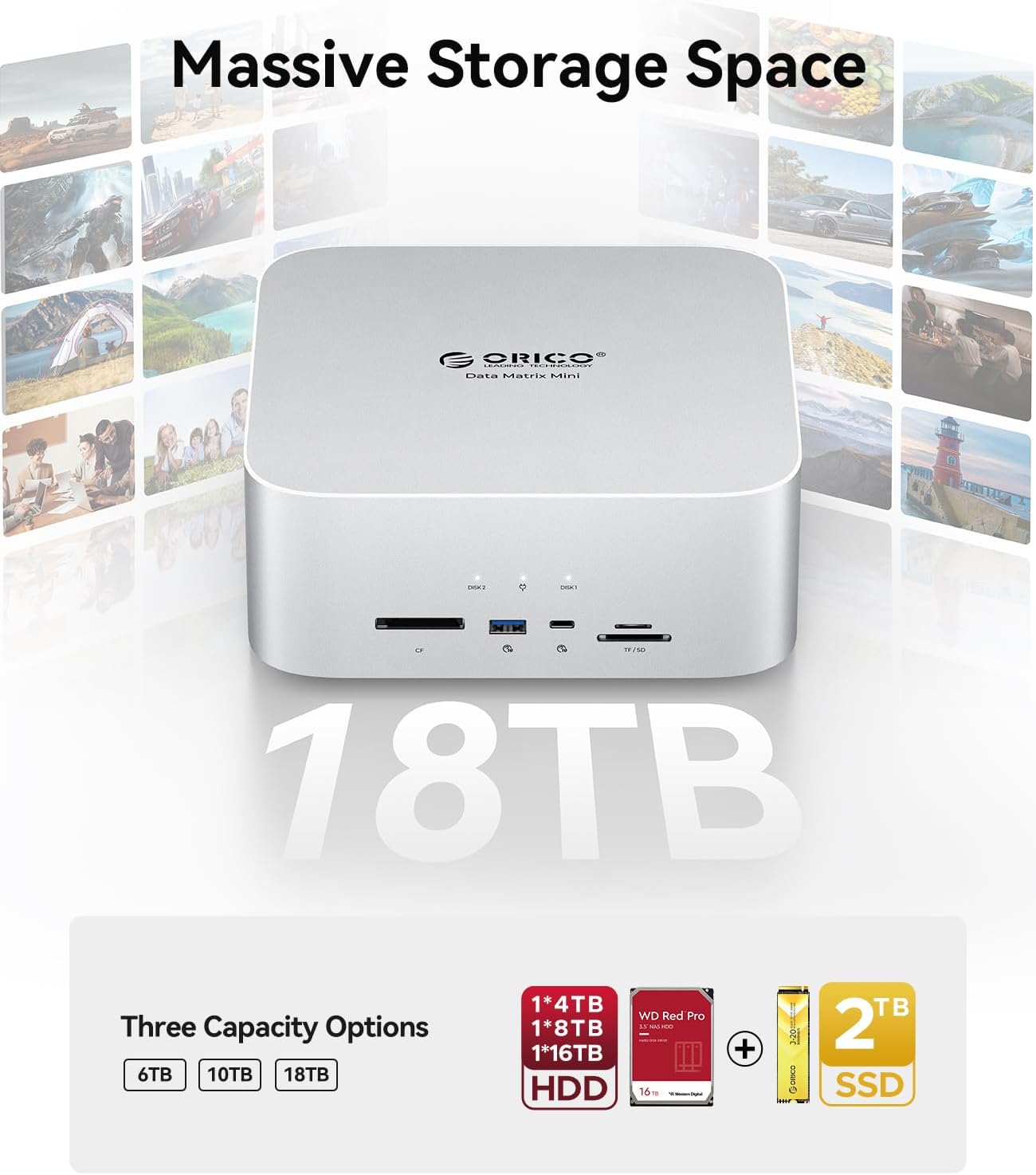 Orico Data Matrix Mini 6TB - Docking Station USB-C 40Gbps - immagine 5