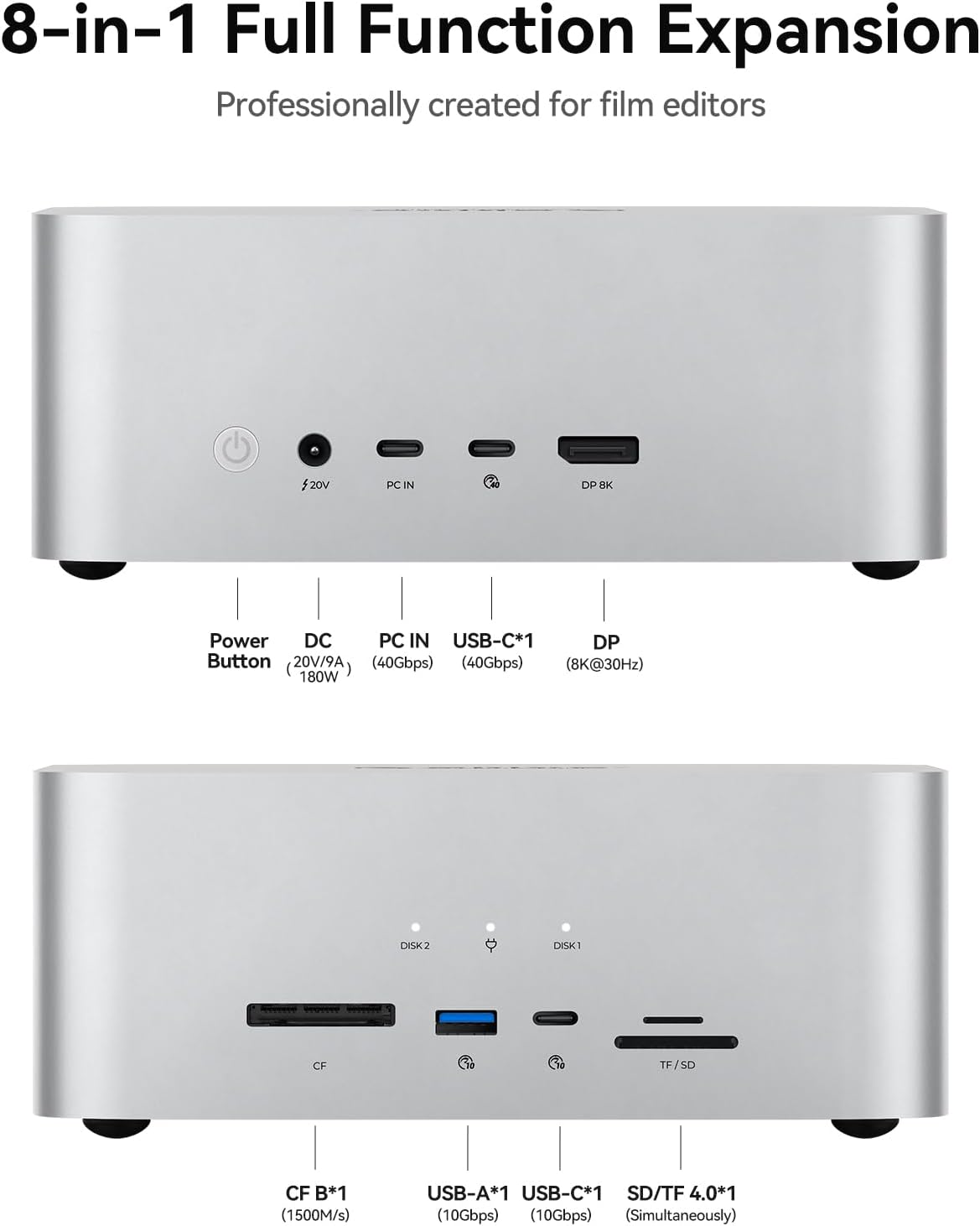 Orico Data Matrix Mini 6TB - Docking Station USB-C 40Gbps - immagine 6