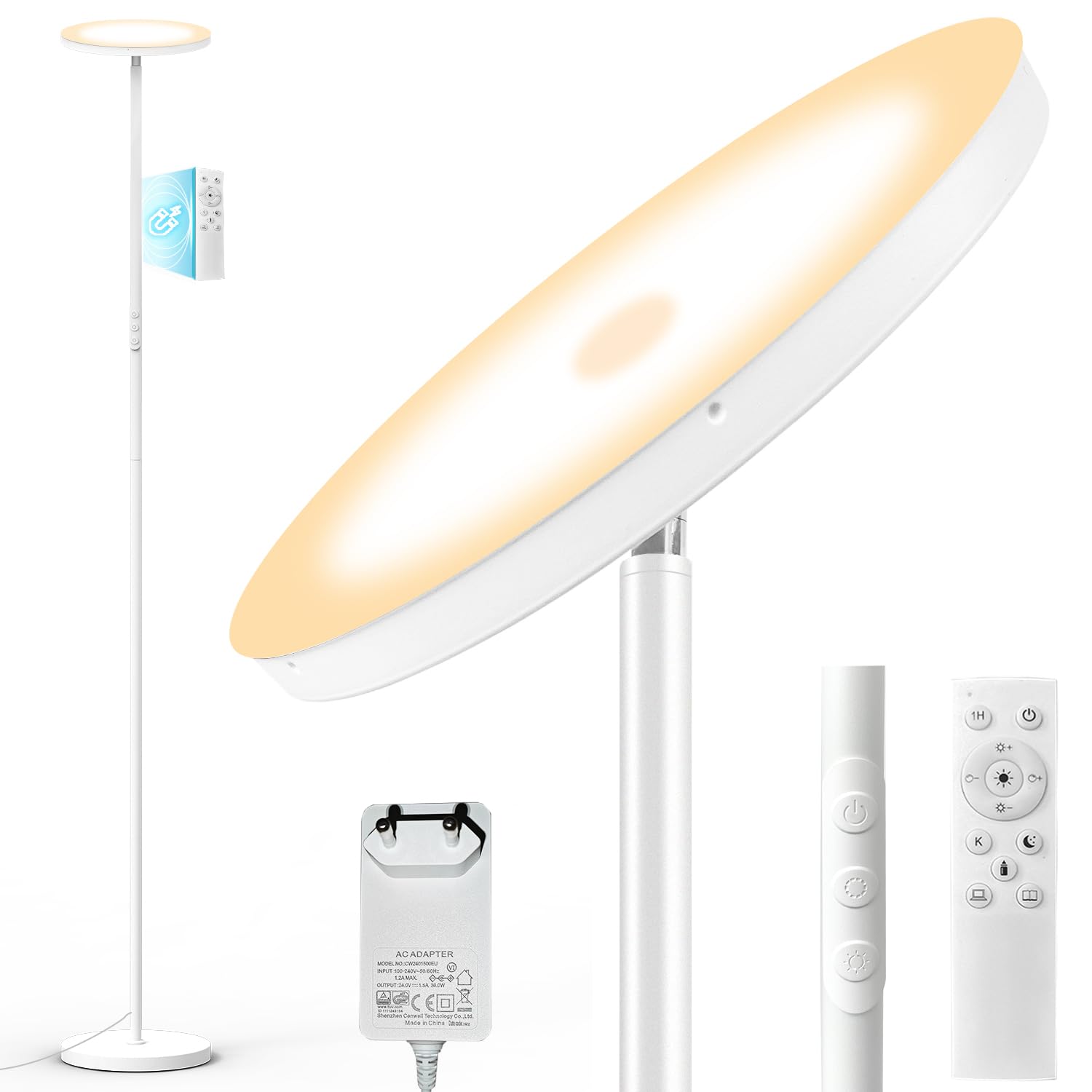 Lampada da Terra Piantana LED 36W 3600LM, Bianca