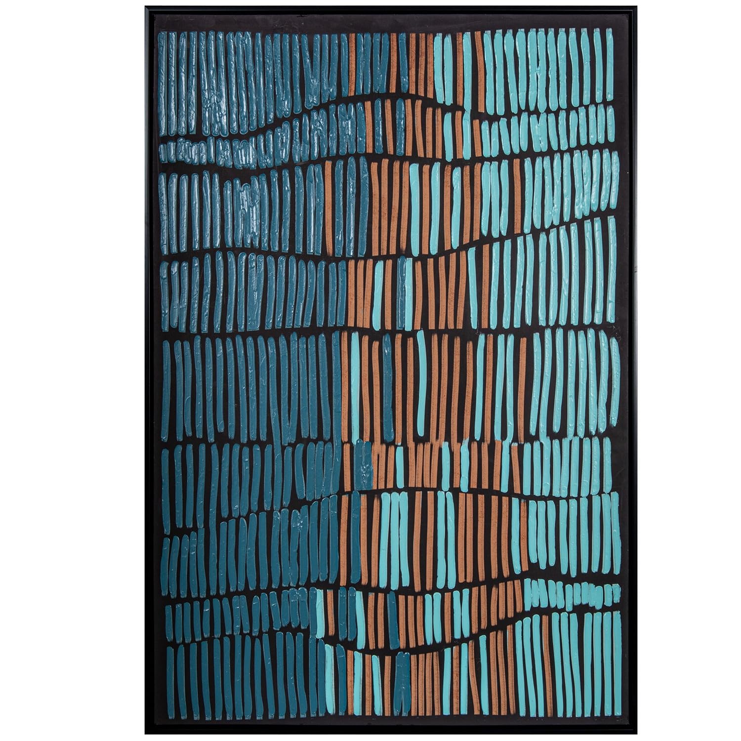 DRW Quadro su Tela con Cornice in Legno Naturale