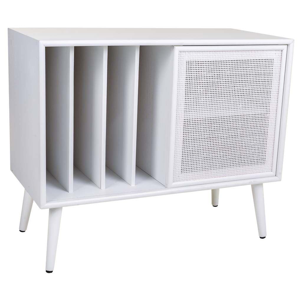 Mueble Bajo De Madera Y Rejilla En Blanco