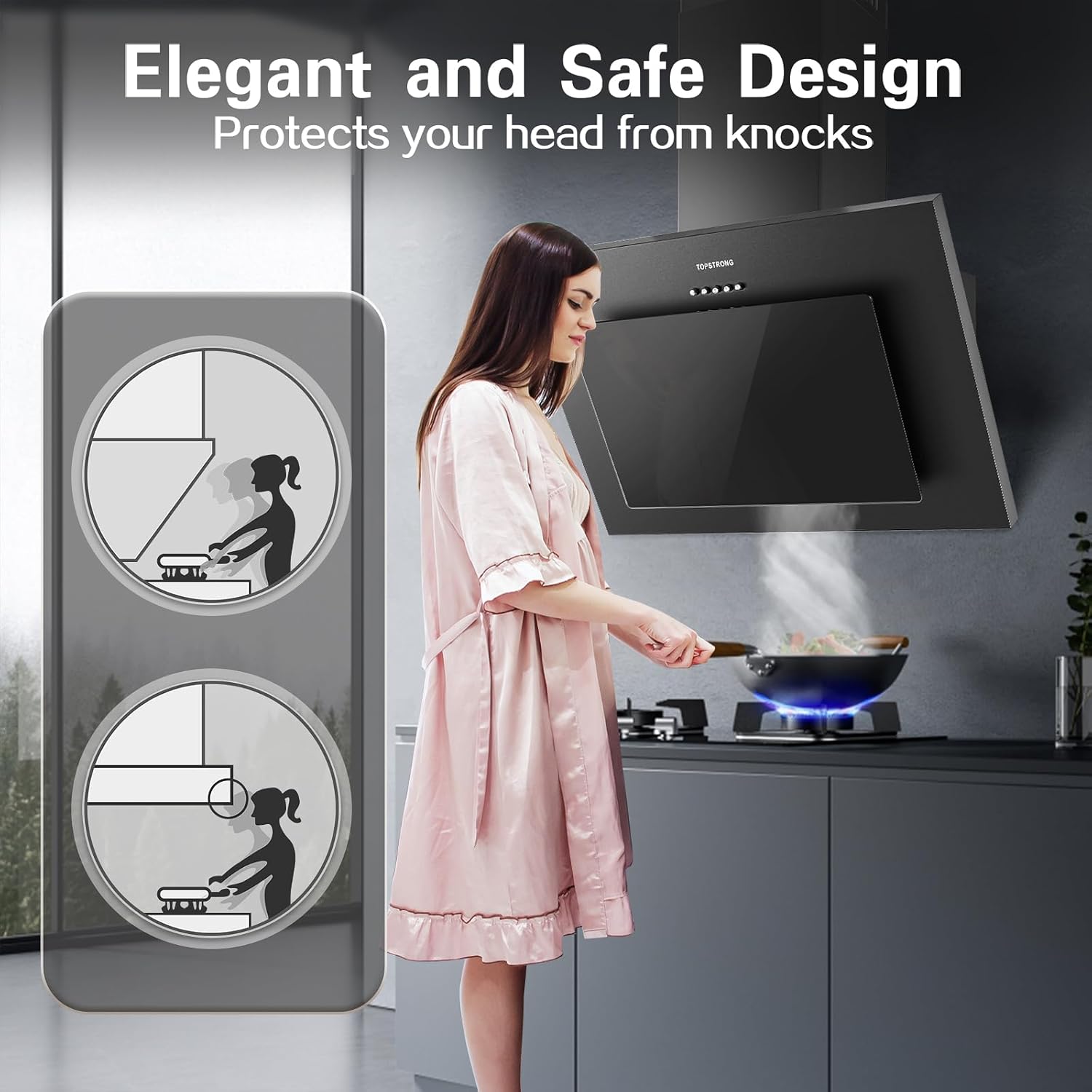 Topstrong Cappa Aspirante Inclinata 60cm, Classe A++ - immagine 4